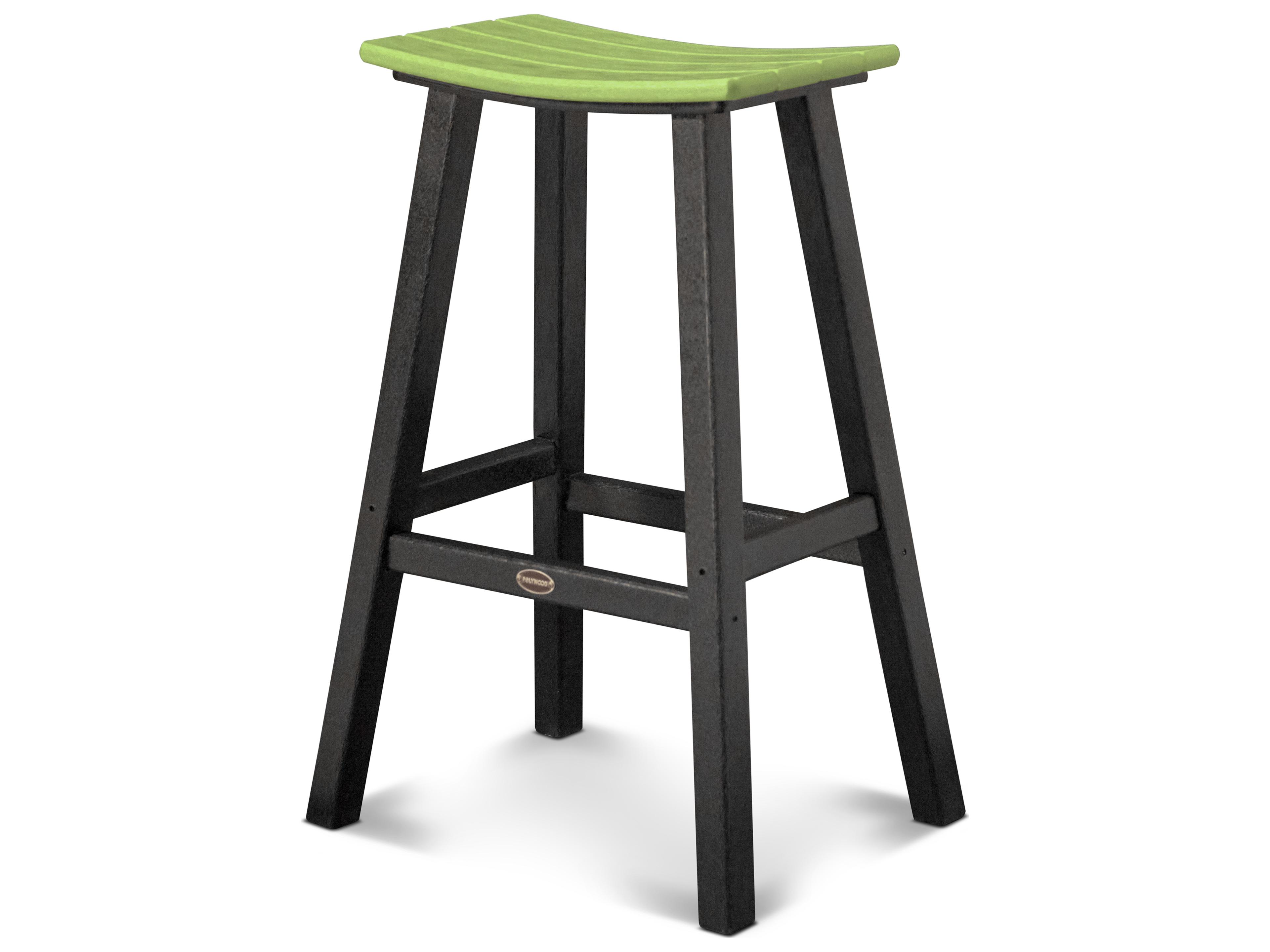 POLYWOOD® Contempo Recycled Plastic Saddle Outdoor Patio Bar Stool