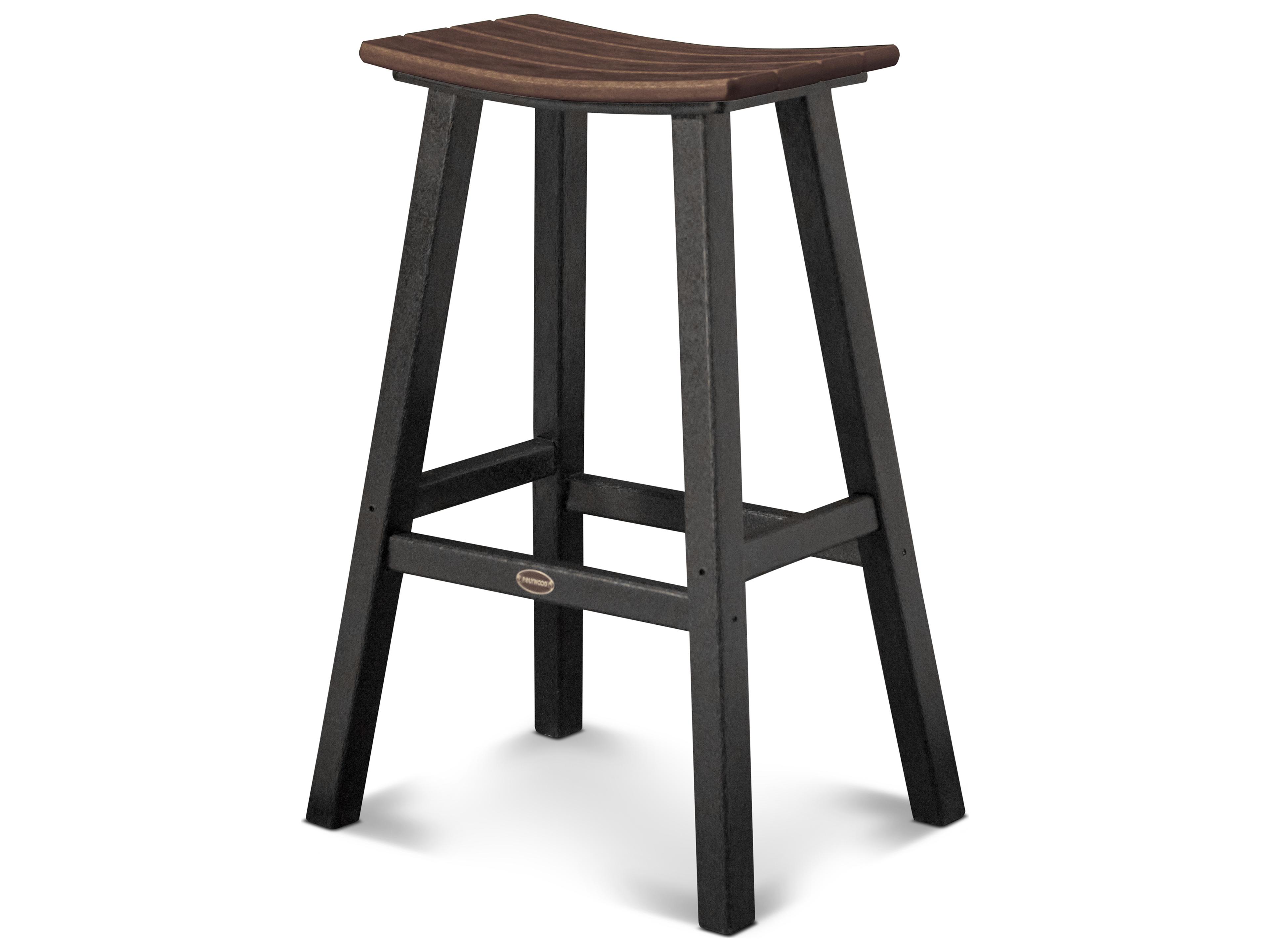 POLYWOOD® Contempo Recycled Plastic Saddle Outdoor Patio Bar Stool