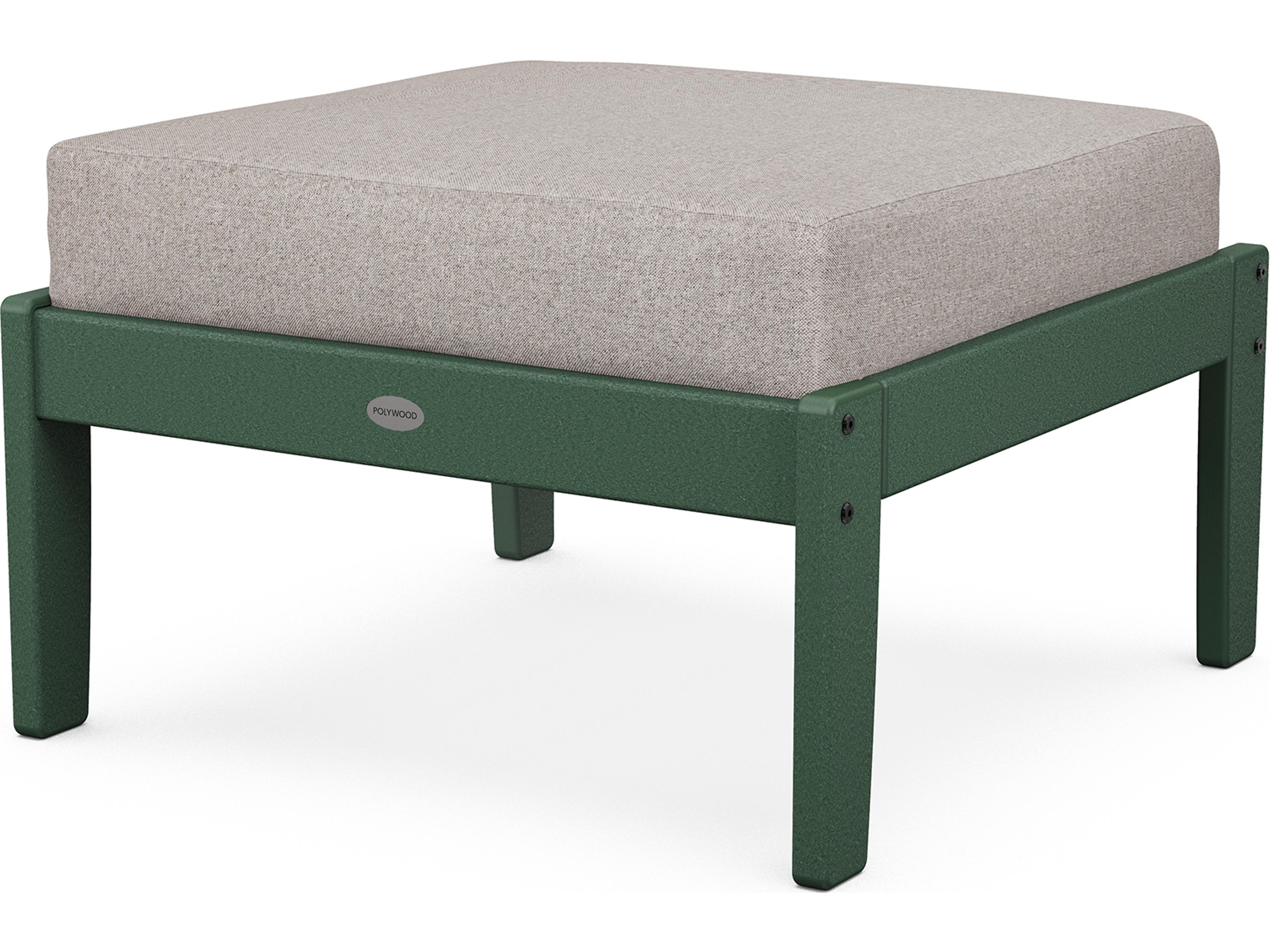 POLYWOOD® Braxton Recycled Plastic Cushion Outdoor Ottoman