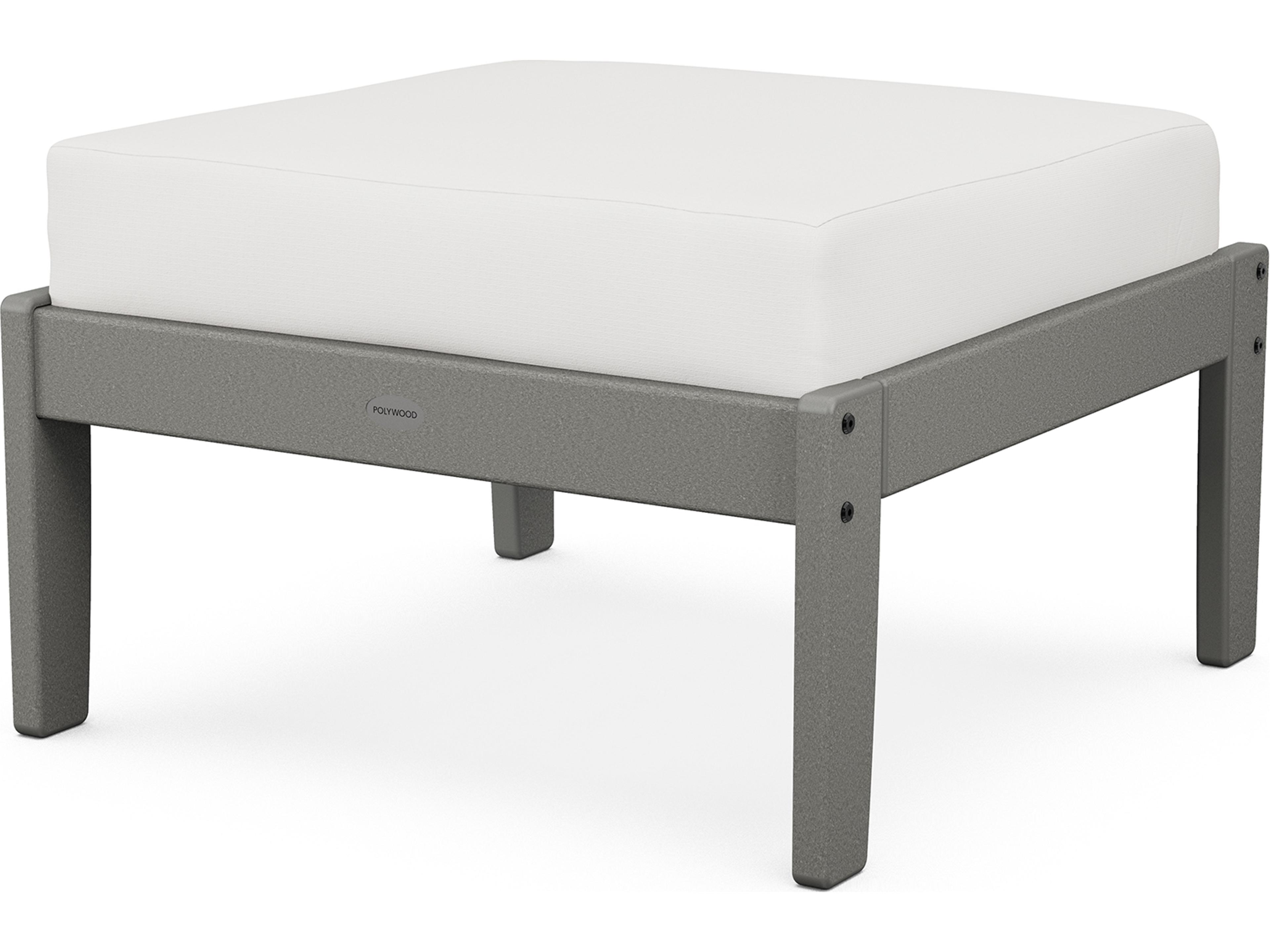 POLYWOOD® Braxton Recycled Plastic Cushion Outdoor Ottoman