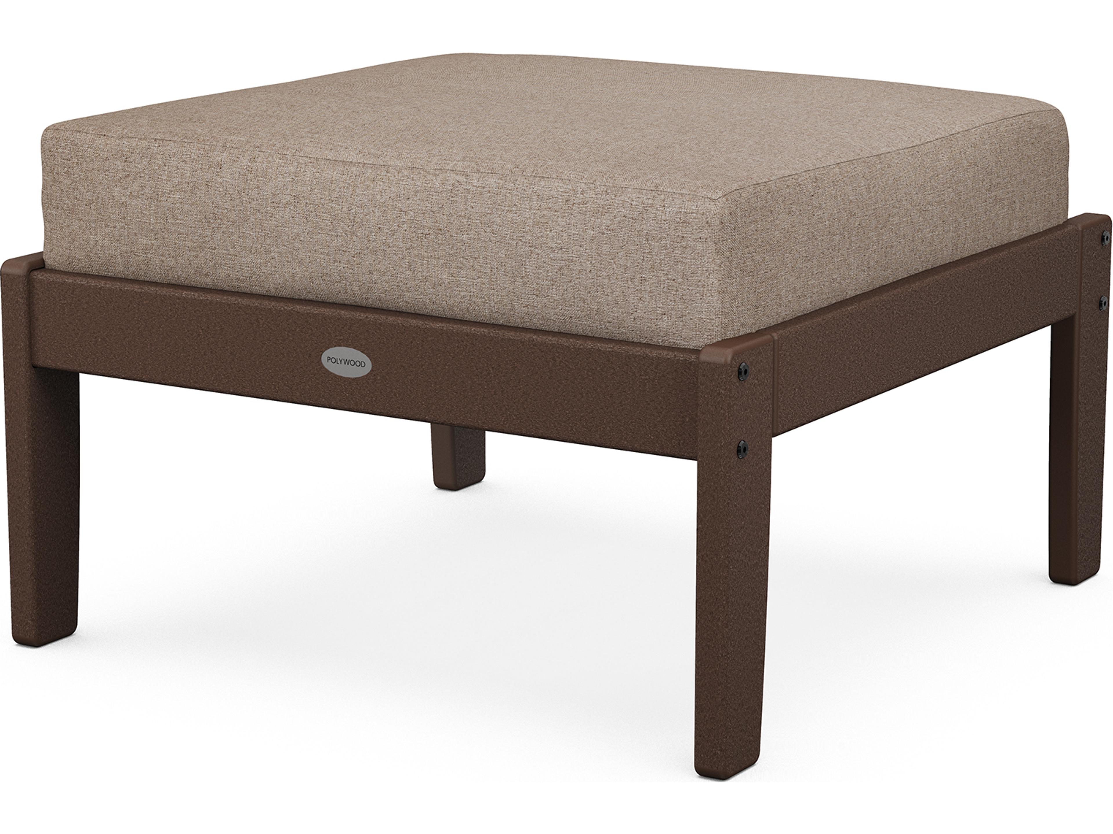 POLYWOOD® Braxton Recycled Plastic Cushion Outdoor Ottoman