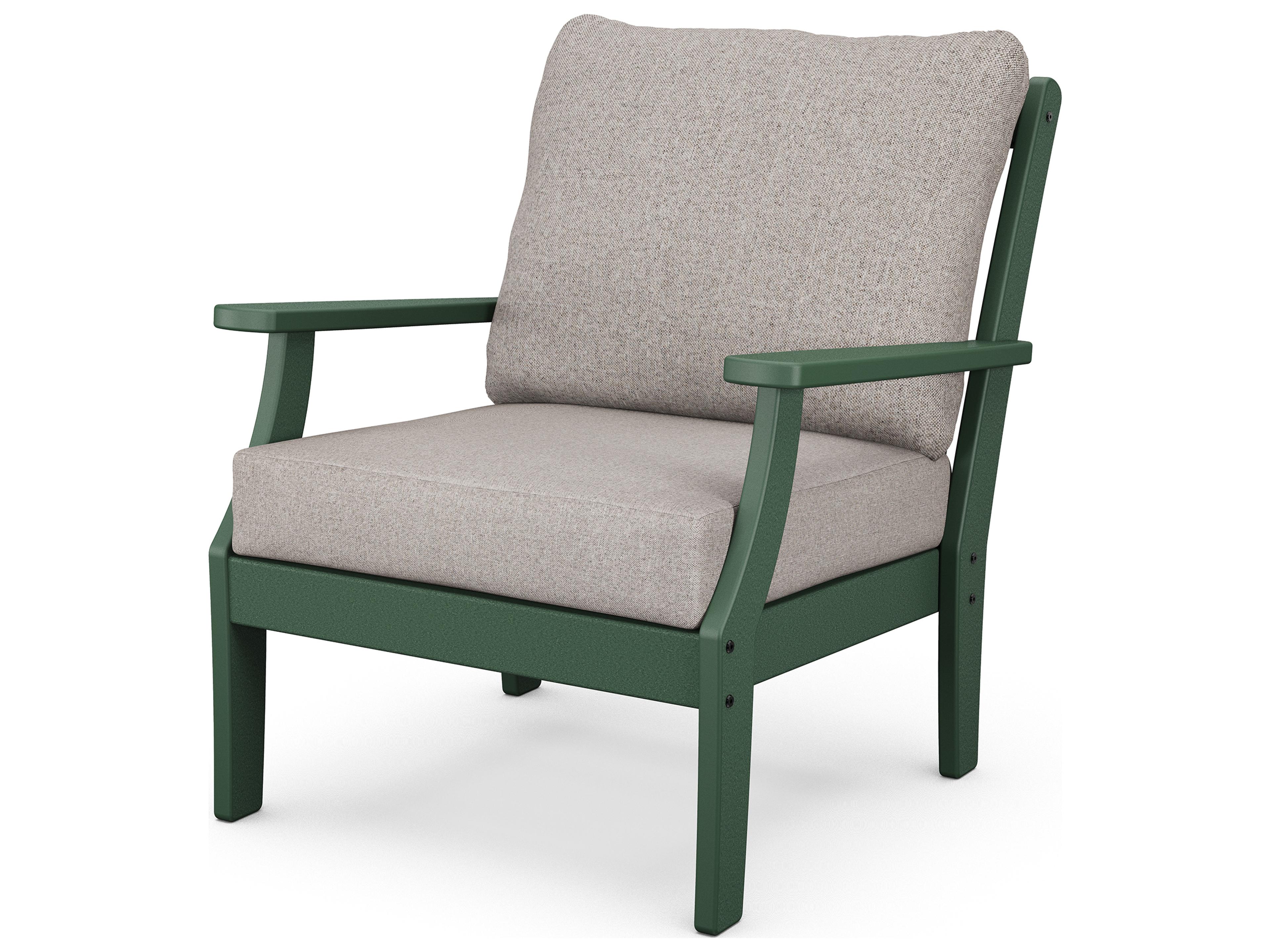 POLYWOOD® Braxton Recycled Plastic Cushion Outdoor Patio Lounge Chair