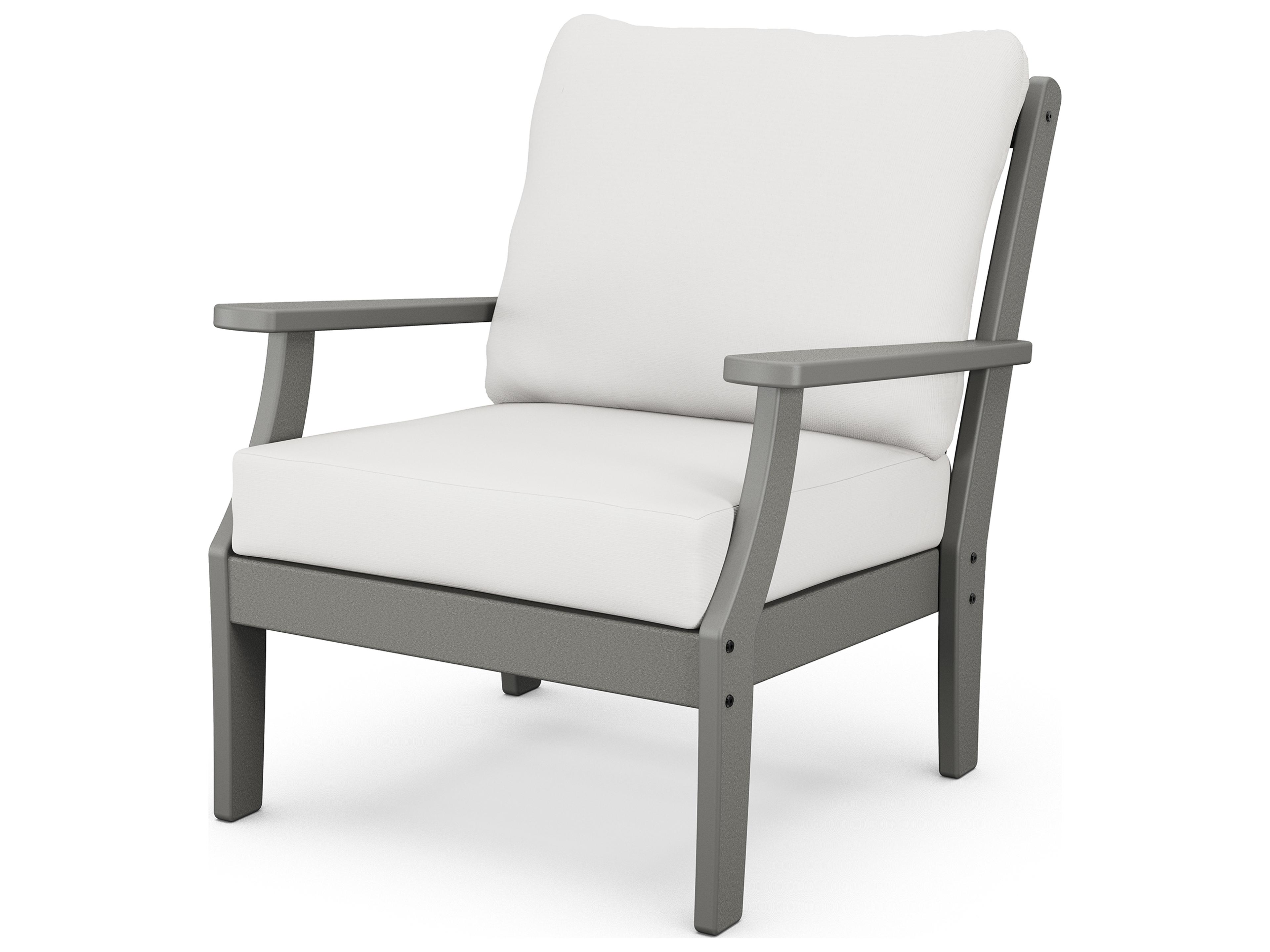 POLYWOOD® Braxton Recycled Plastic Cushion Outdoor Patio Lounge Chair