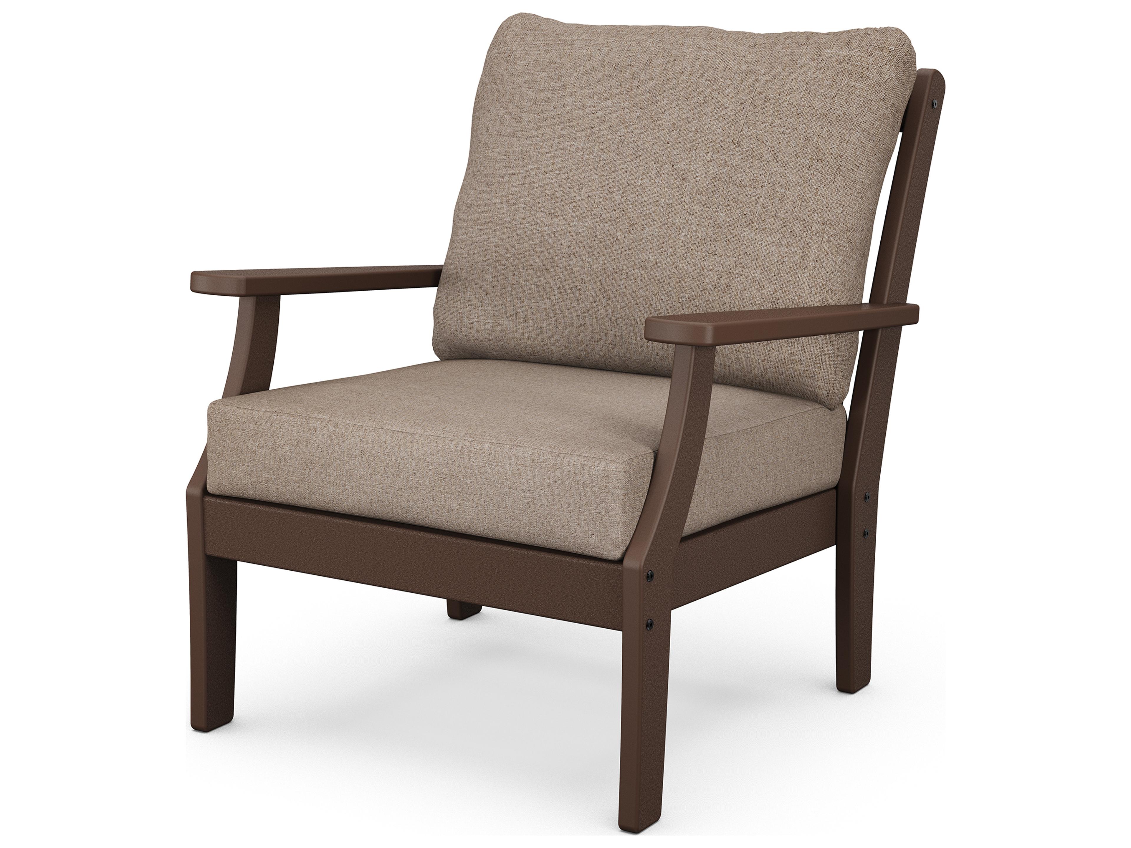 POLYWOOD® Braxton Recycled Plastic Cushion Outdoor Patio Lounge Chair