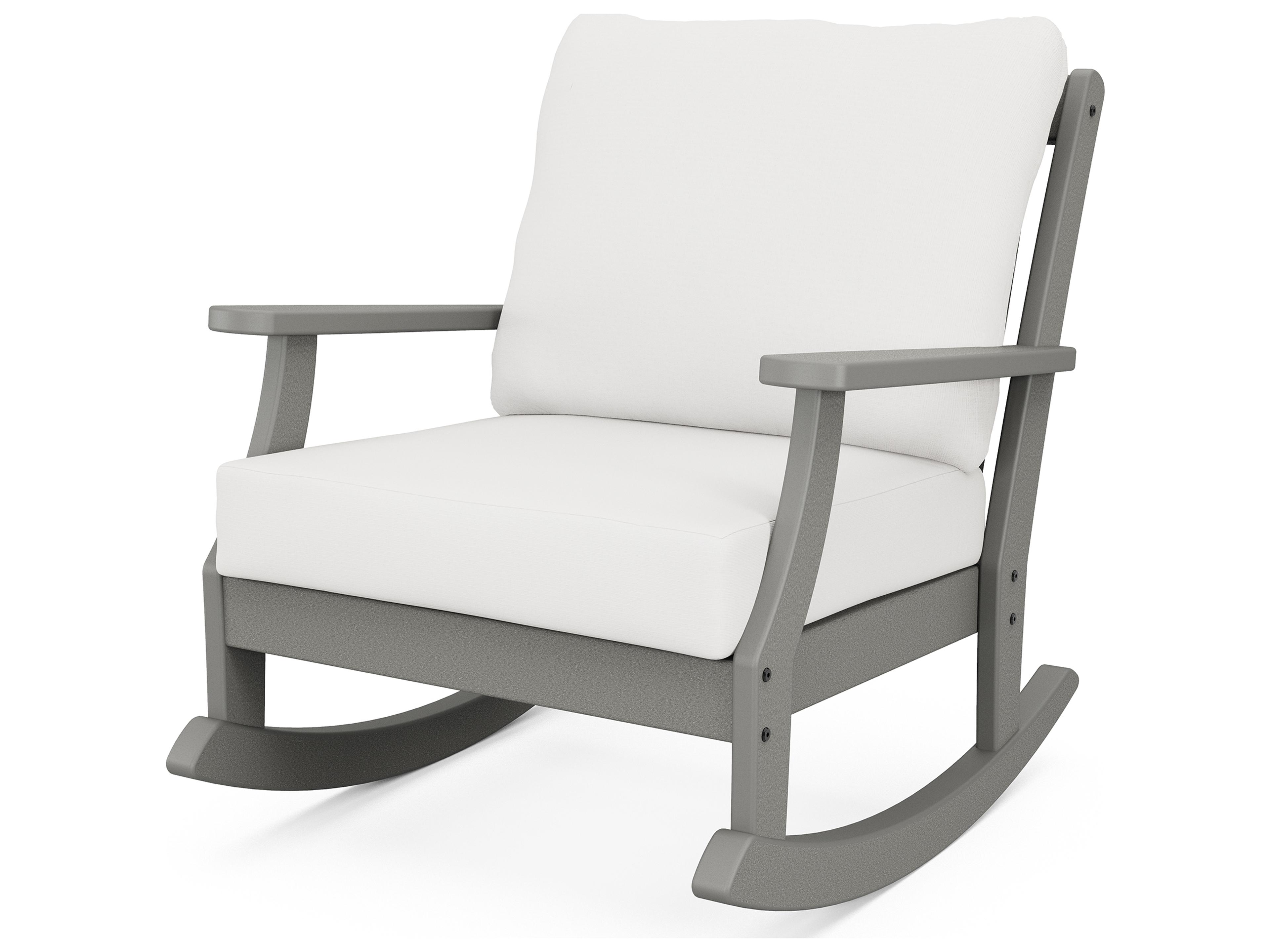 POLYWOOD® Braxton Deep Seating Recycled Plastic Rocking Patio Lounge Chair