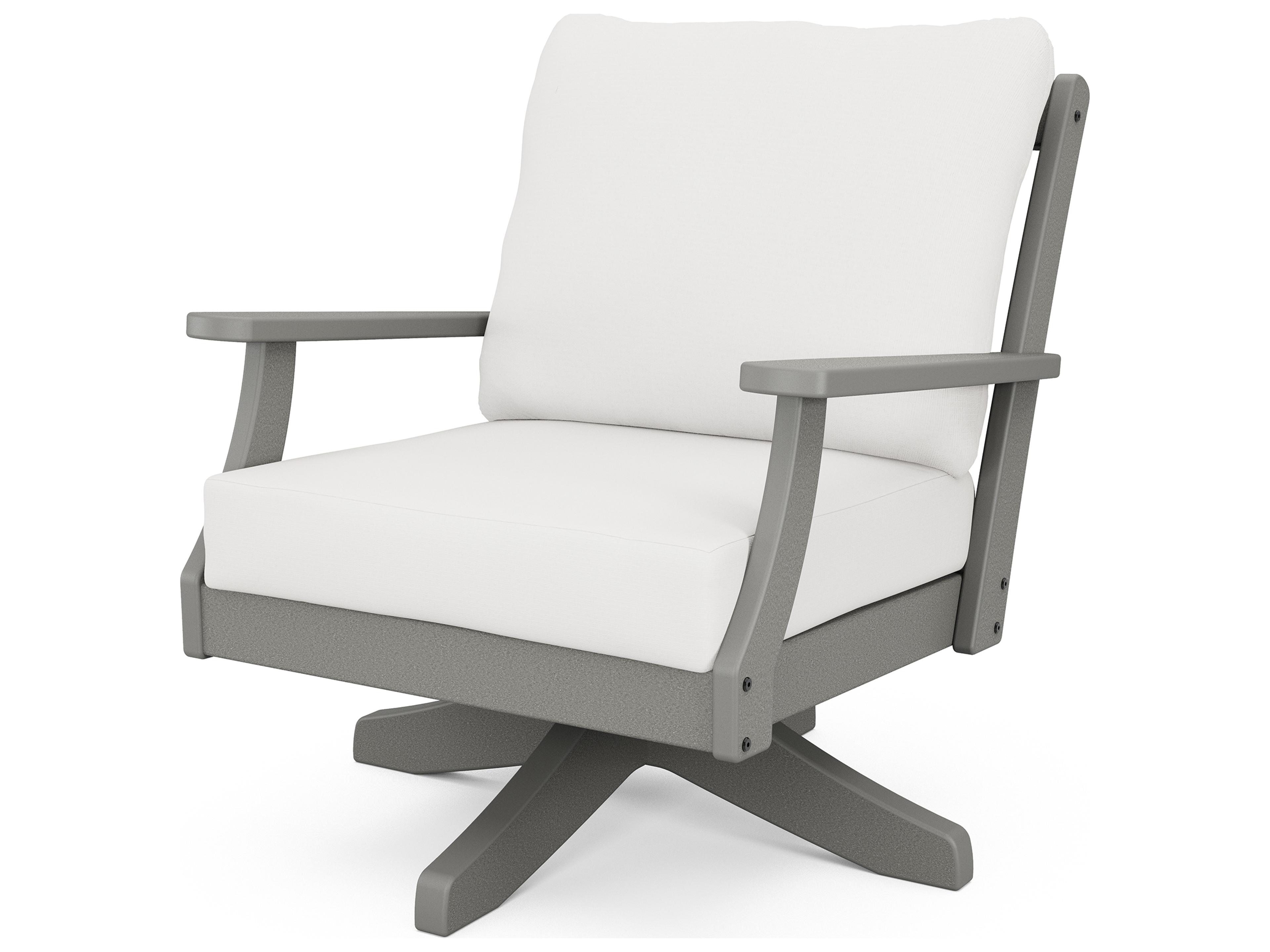 POLYWOOD® Braxton Deep Seating Recycled Plastic Swivel Outdoor Lounge Chair