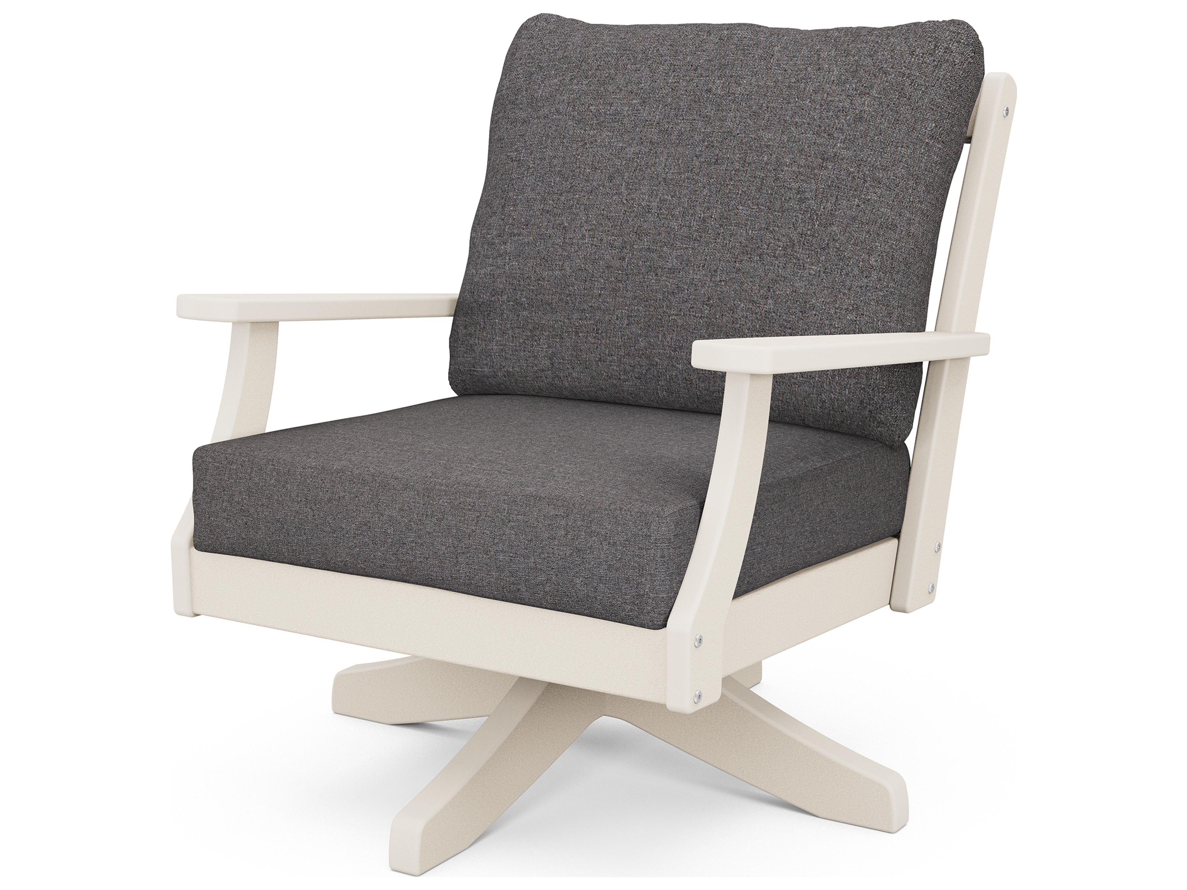 POLYWOOD® Braxton Deep Seating Recycled Plastic Swivel Outdoor Lounge Chair