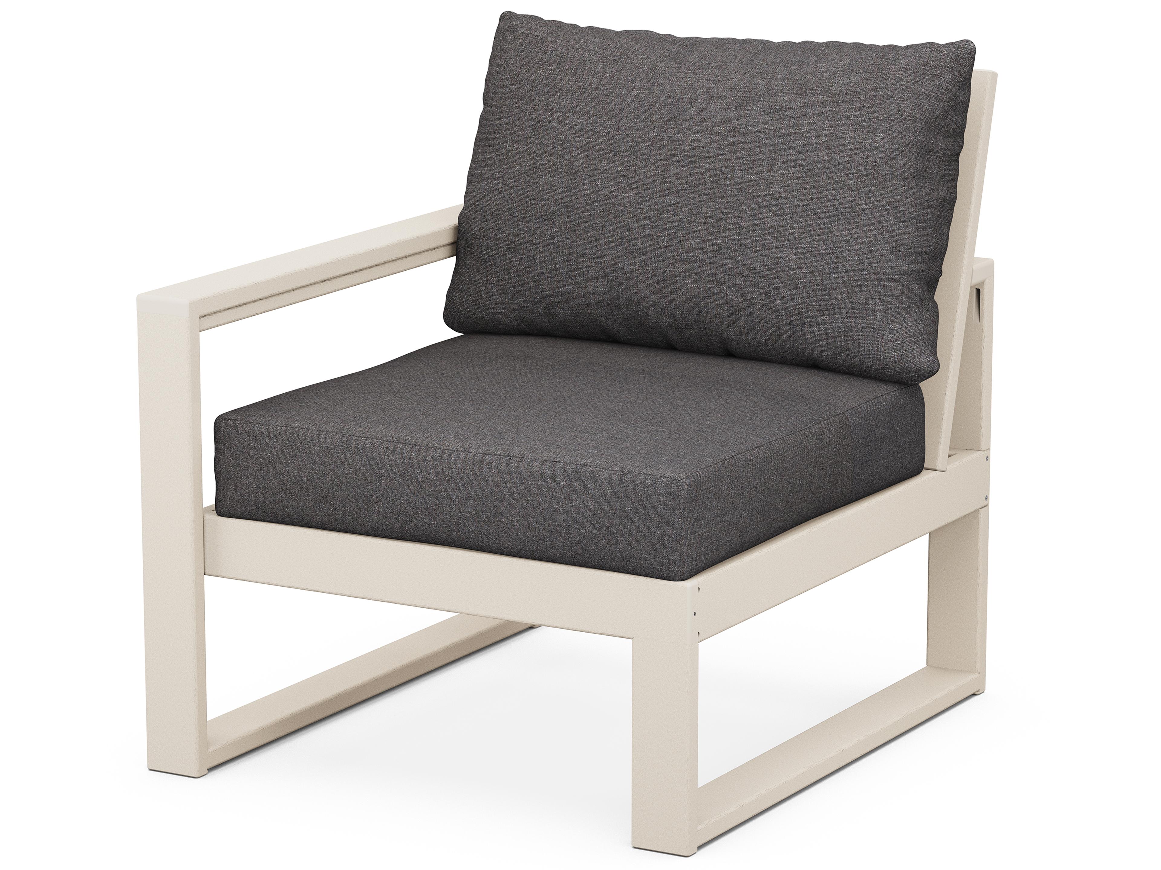 POLYWOOD® Edge Recycled Plastic Modular Left Arm Outdoor Lounge Chair