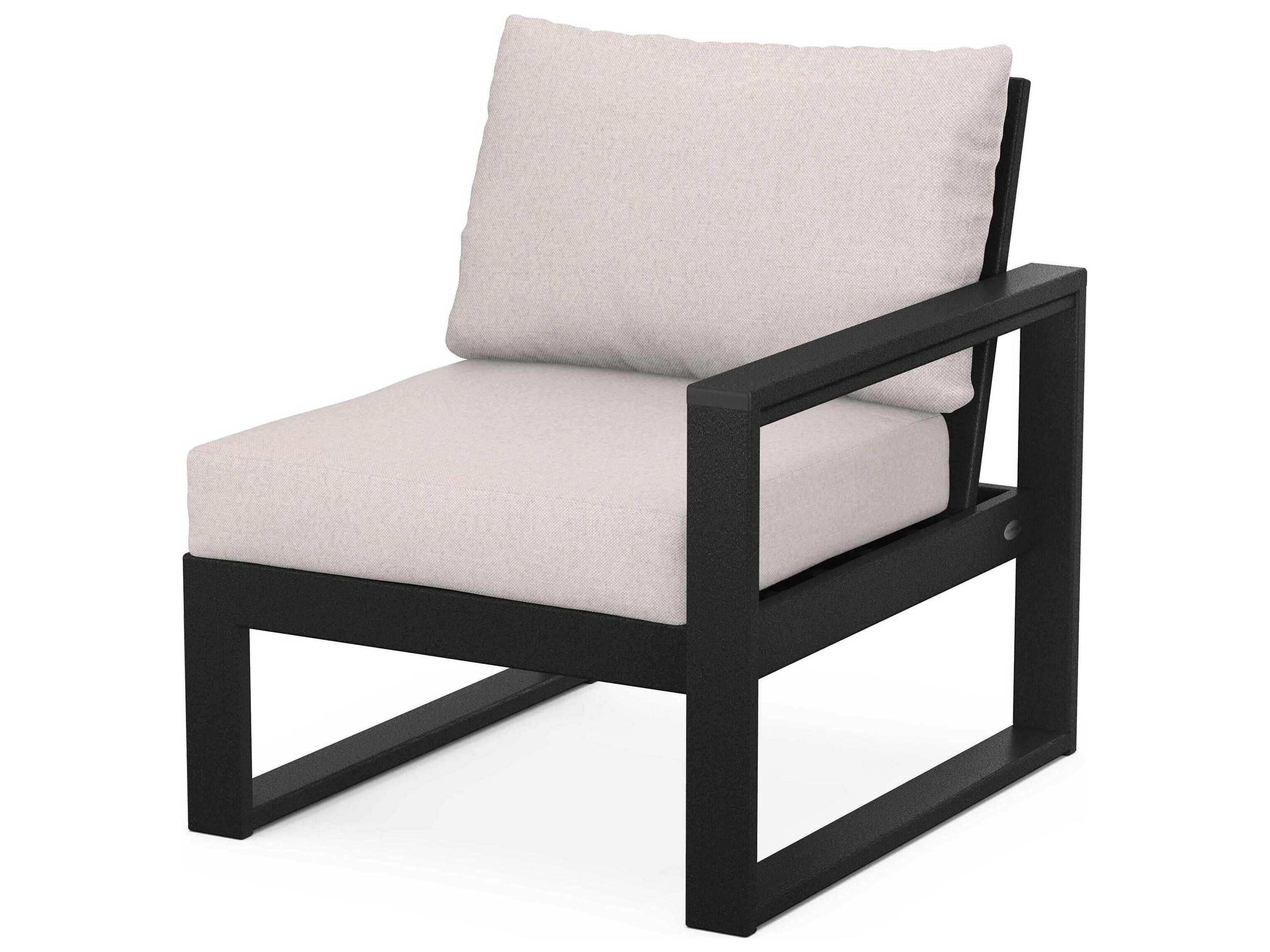 Edge Recycled Plastic Modular Right Arm Outdoor Patio Lounge Chair