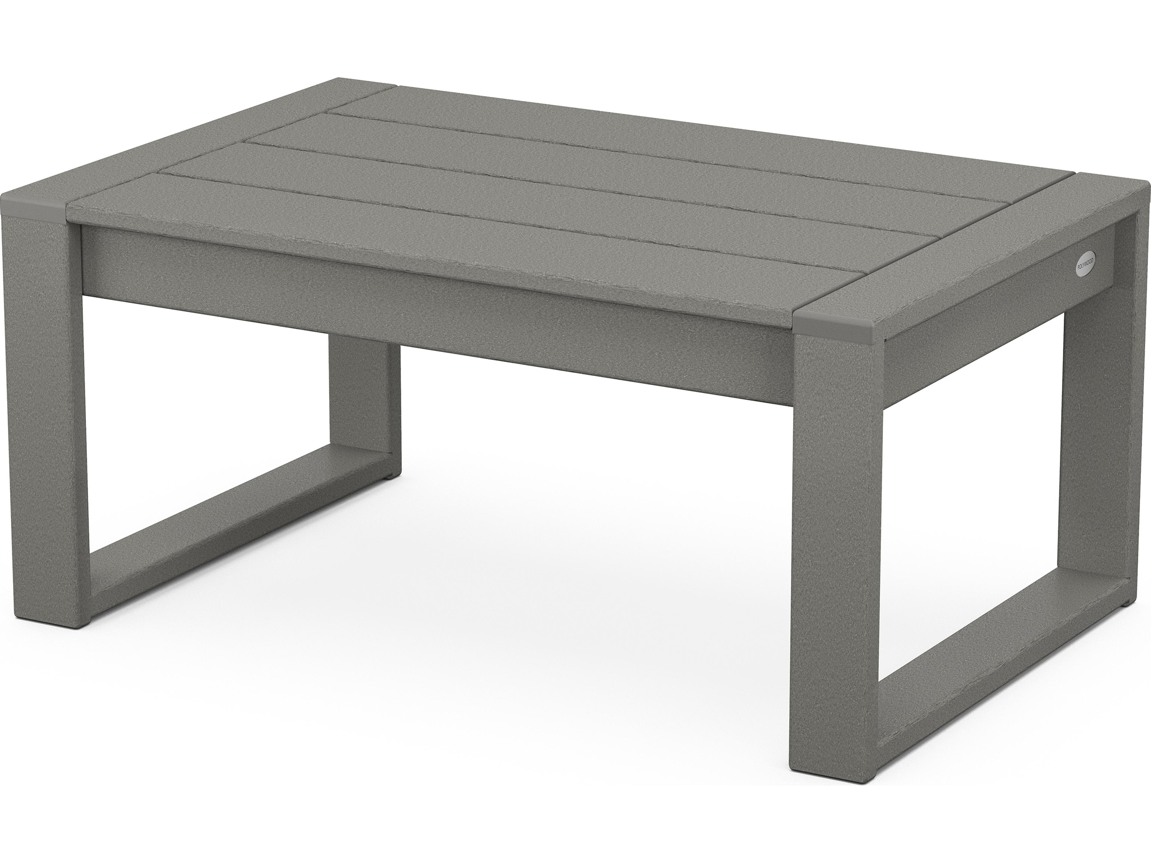 POLYWOOD® Edge Recycled Plastic Rectangular Outdoor Patio Coffee Table