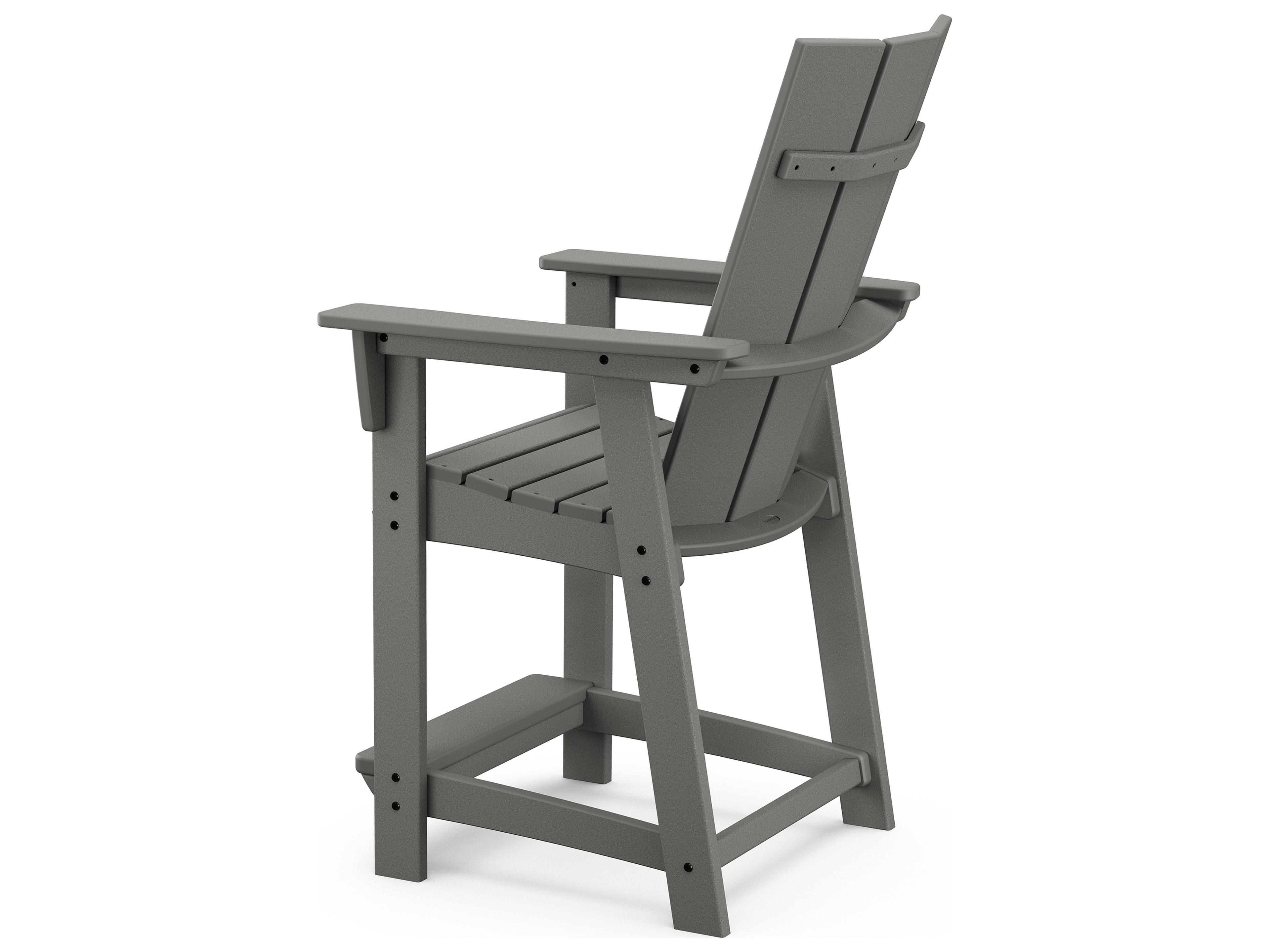 POLYWOOD® Modern Recycled Plastic Adirondack Outdoor Patio Counter Chair