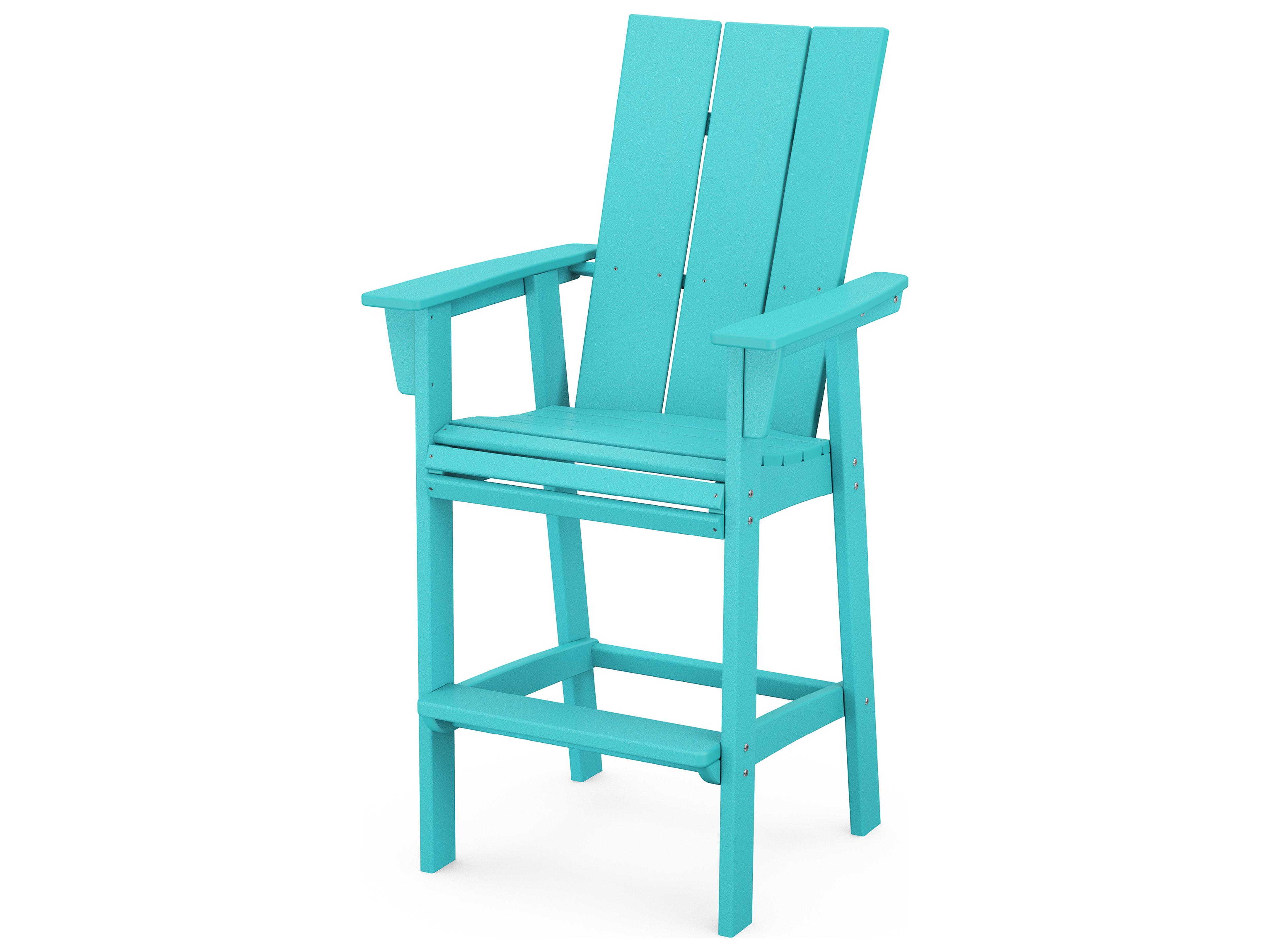 POLYWOOD® Modern Recycled Plastic Adirondack Patio Bar Chair