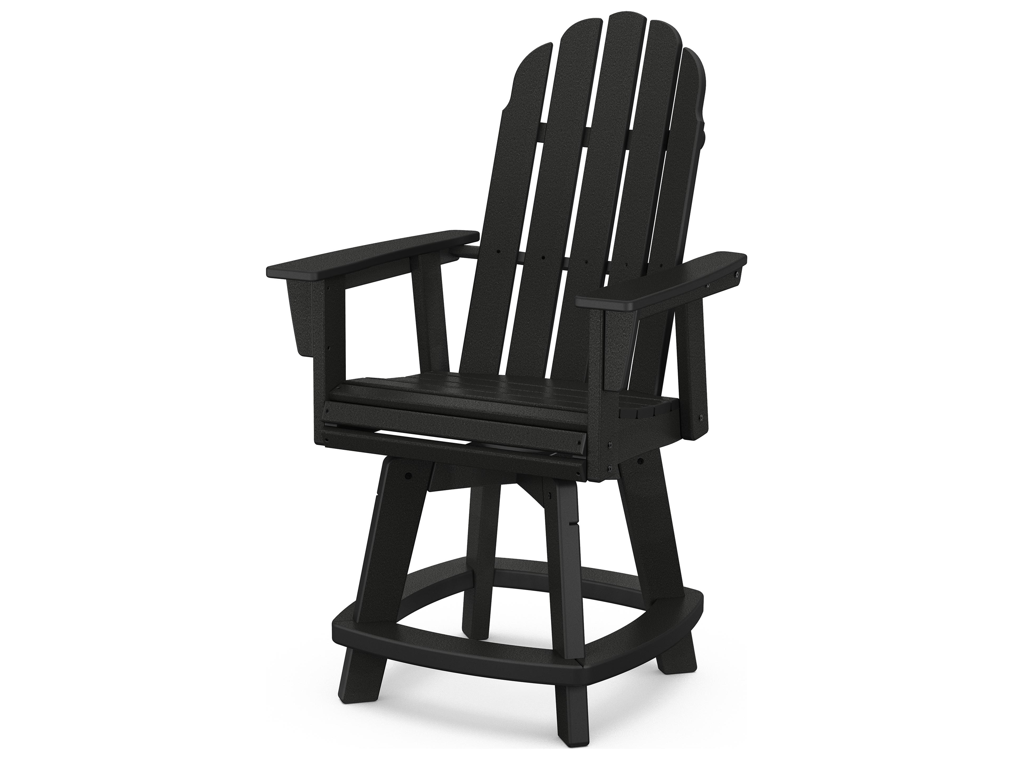 POLYWOOD® Vineyard Recycled Plastic Adirondack Swivel Counter Outdoor Patio Chair
