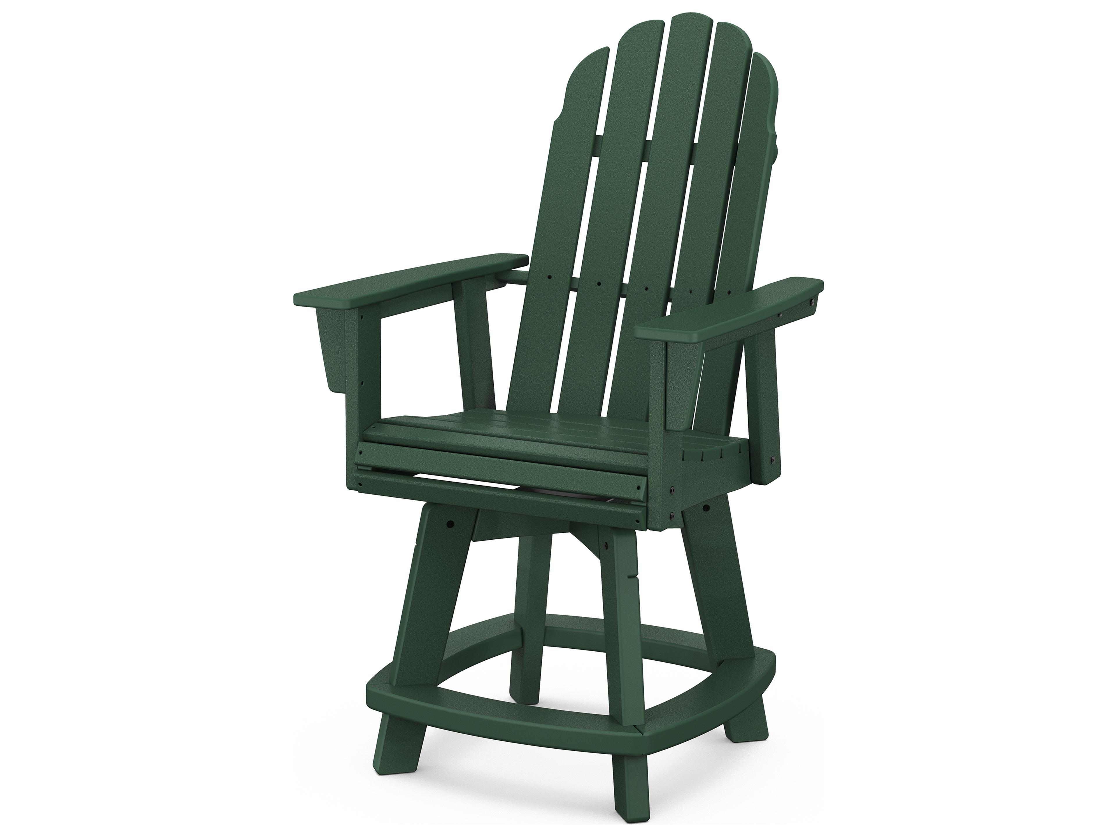 POLYWOOD® Vineyard Recycled Plastic Adirondack Swivel Counter Outdoor Patio Chair