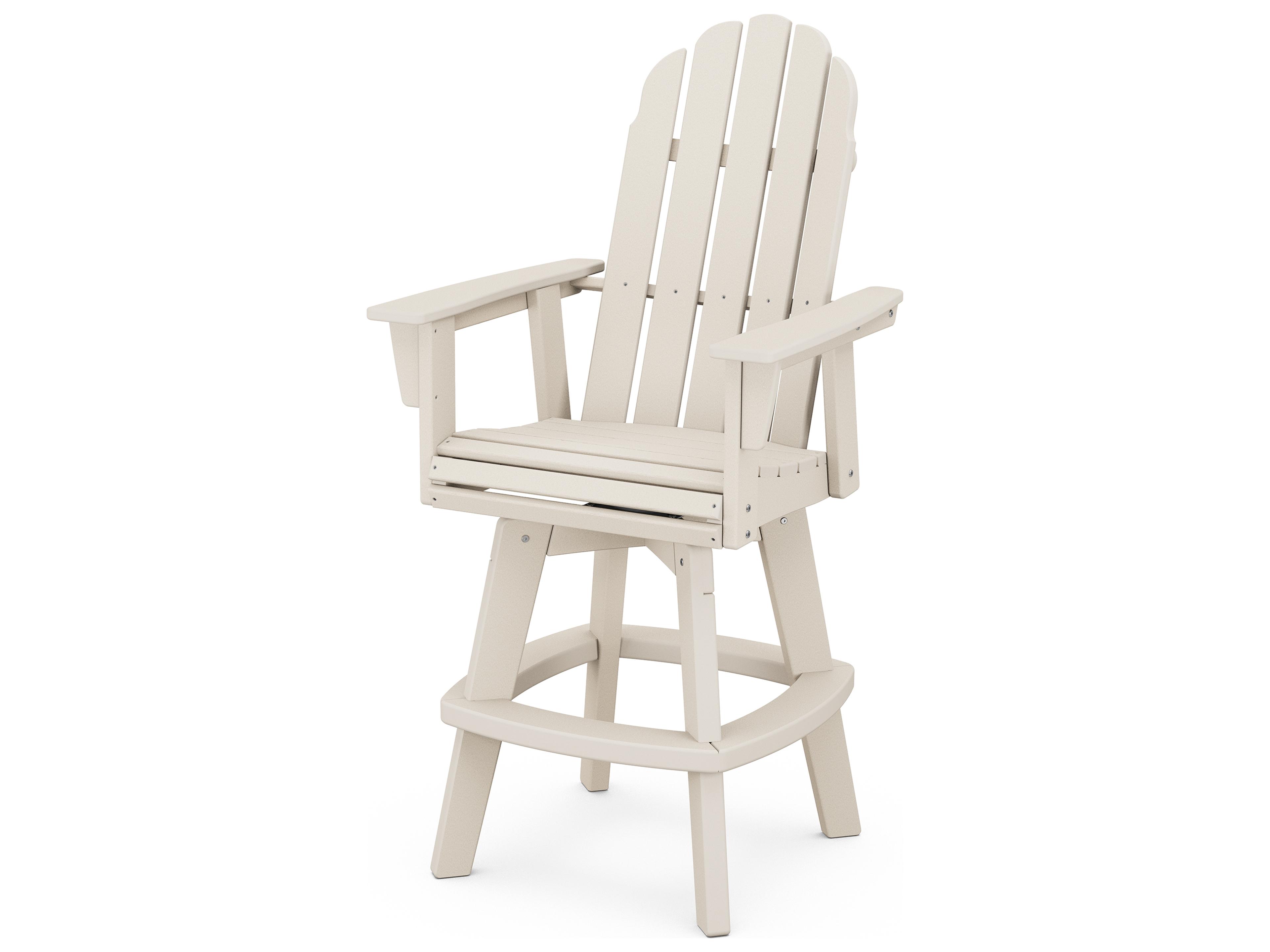 POLYWOOD® Vineyard Recycled Plastic Adirondack Swivel Outdoor Bar Chair