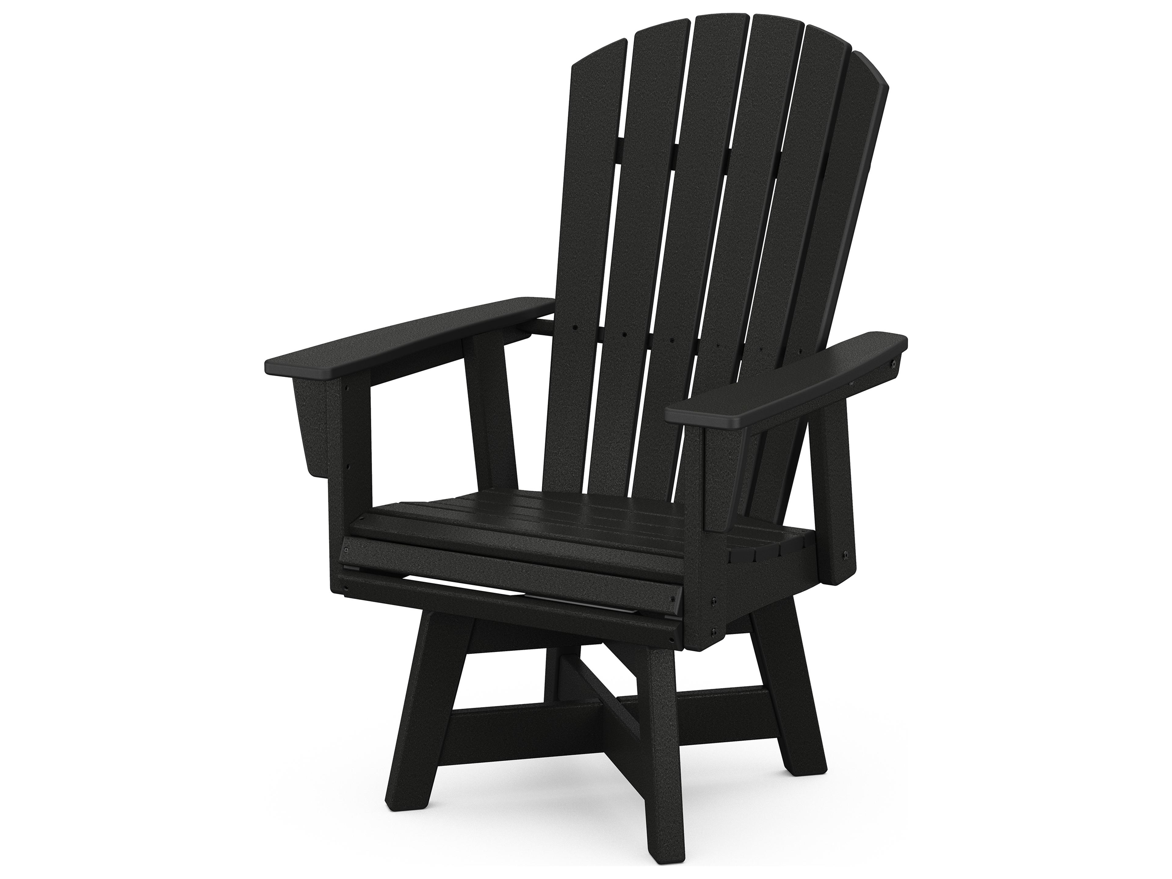 POLYWOOD® Nautical Recycled Plastic Curveback Swivel Outdoor Patio Dining Arm Chair