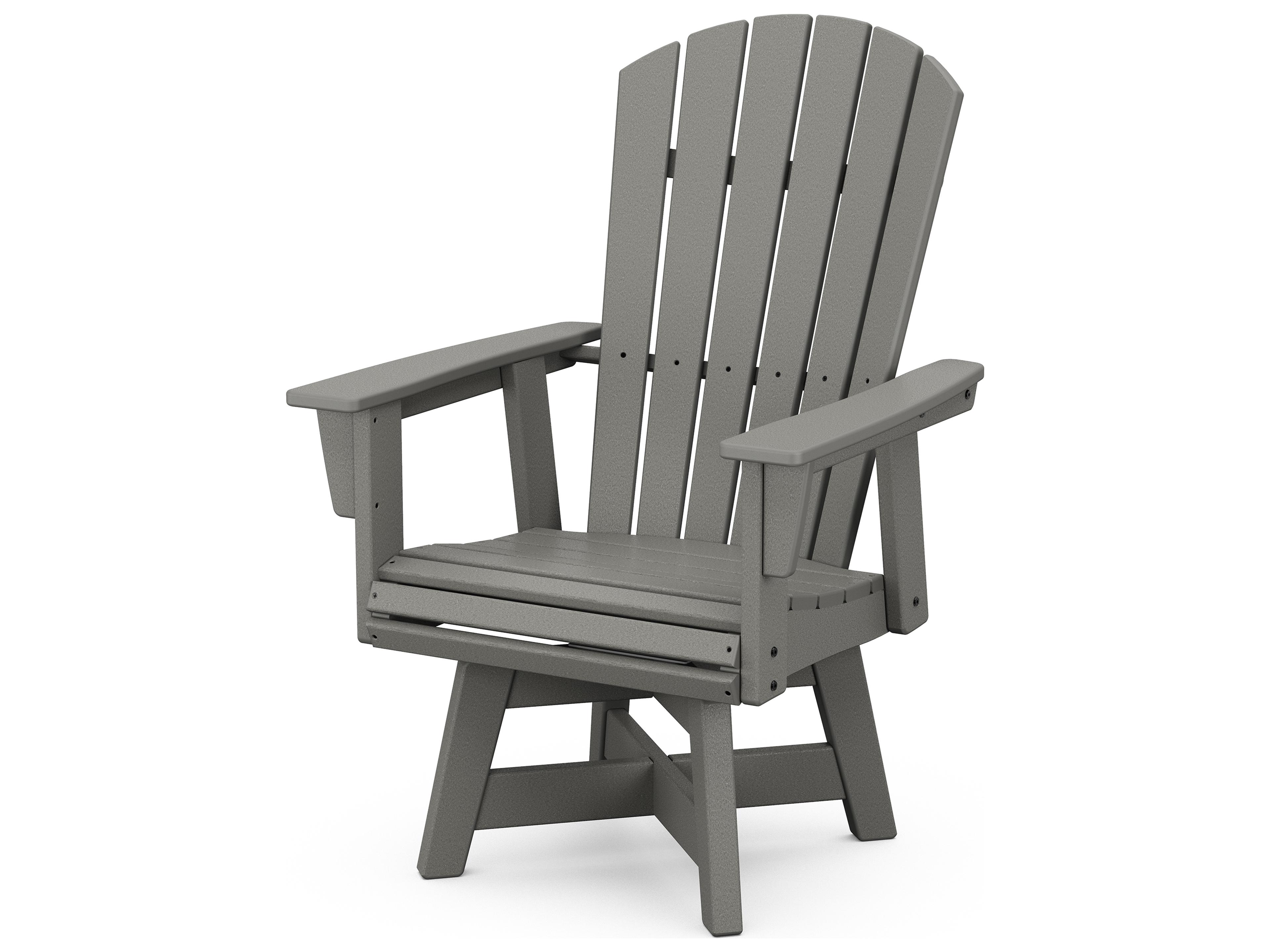 POLYWOOD® Nautical Recycled Plastic Curveback Swivel Outdoor Patio Dining Arm Chair