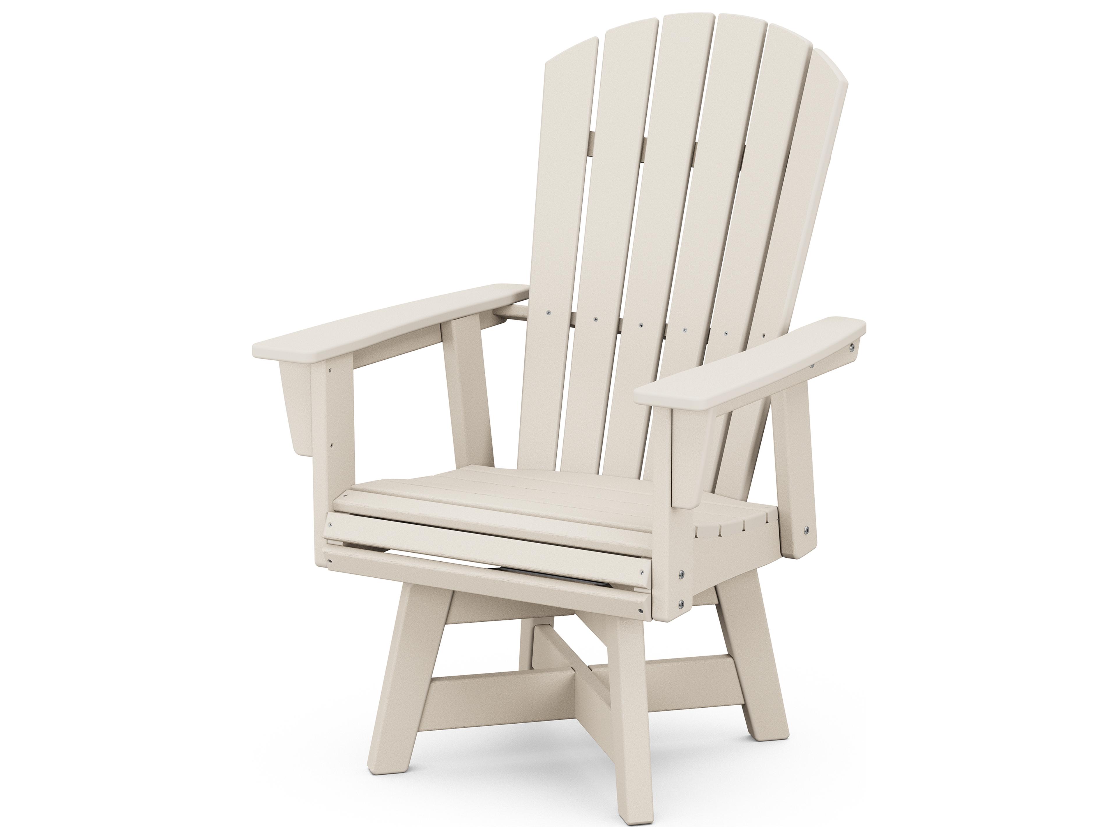 POLYWOOD® Nautical Recycled Plastic Curveback Swivel Outdoor Patio Dining Arm Chair