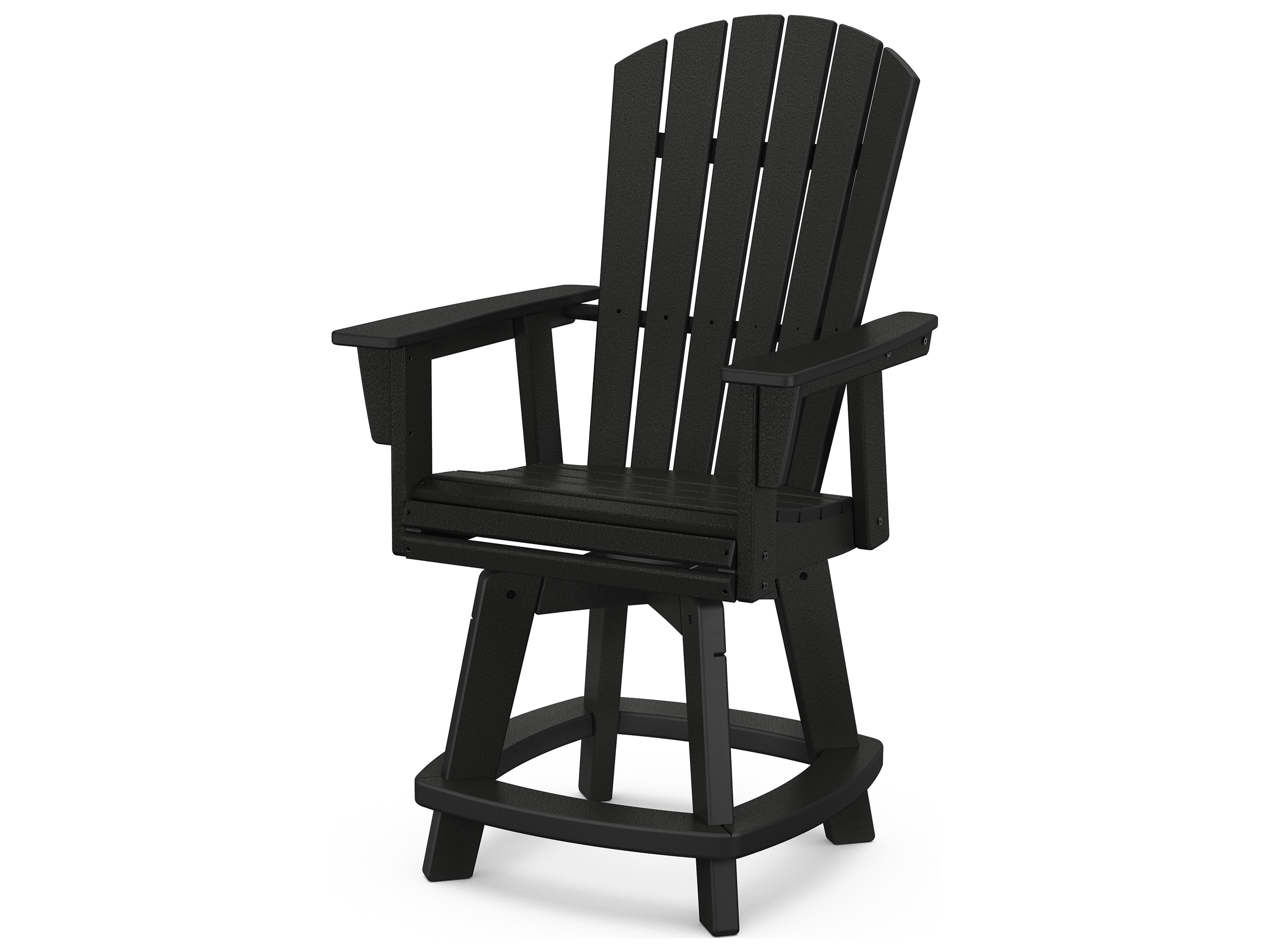 POLYWOOD® Nautical Recycled Plastic Adirondack Swivel Patio Counter Chair