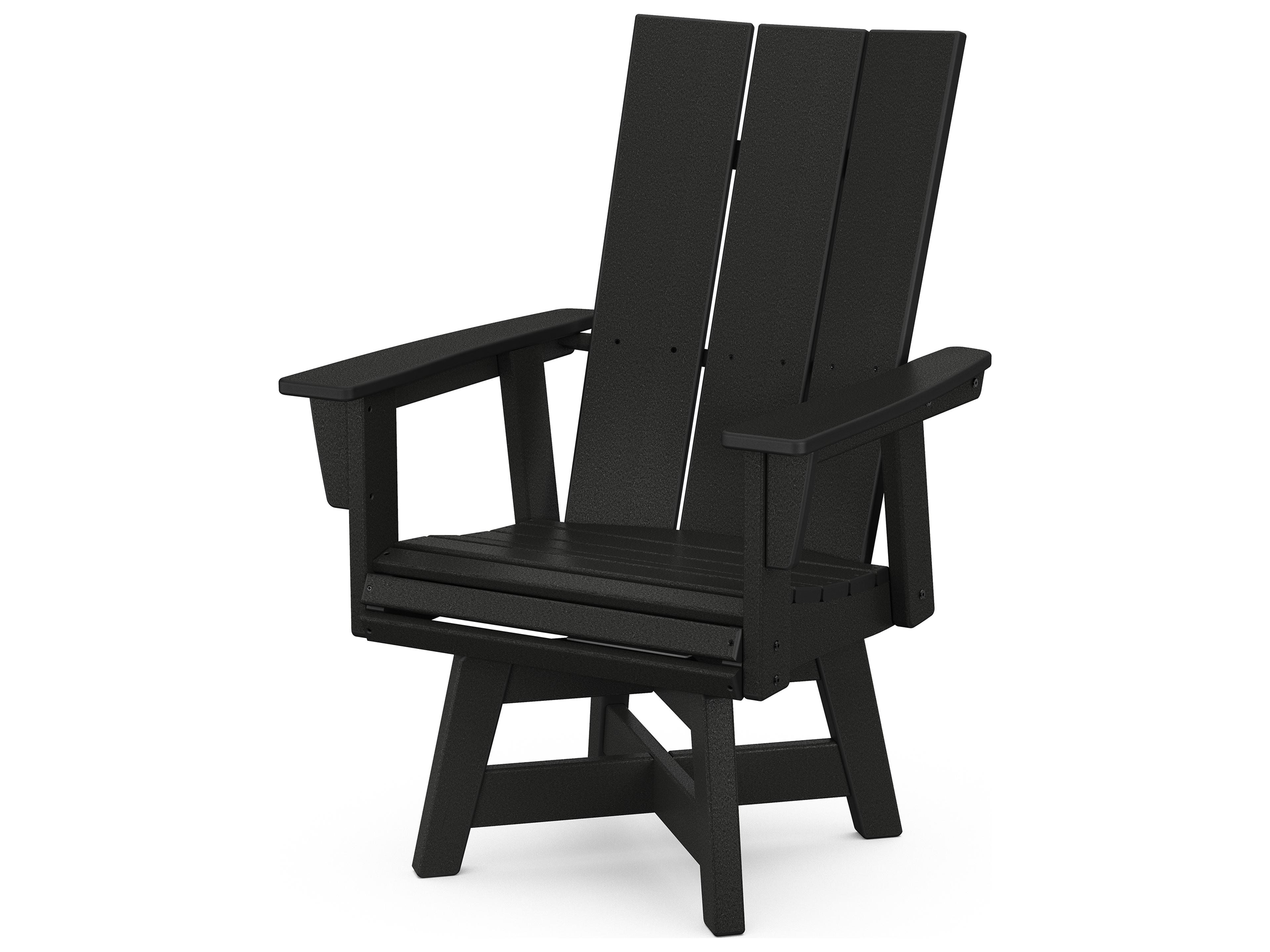 POLYWOOD® Modern Recycled Plastic Curveback Adirondack Swivel Patio Dining Arm Chair