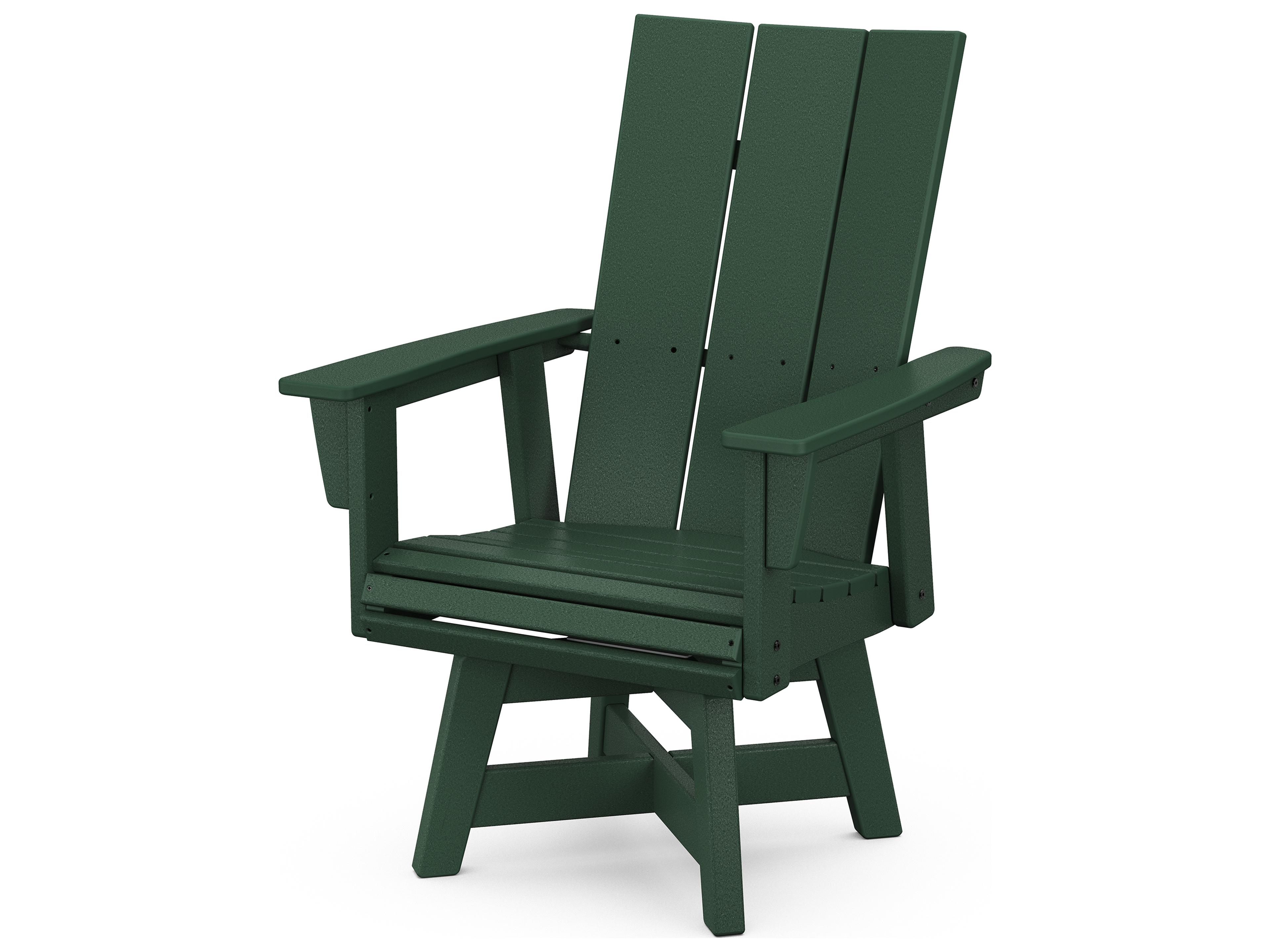 POLYWOOD® Modern Recycled Plastic Curveback Adirondack Swivel Patio Dining Arm Chair