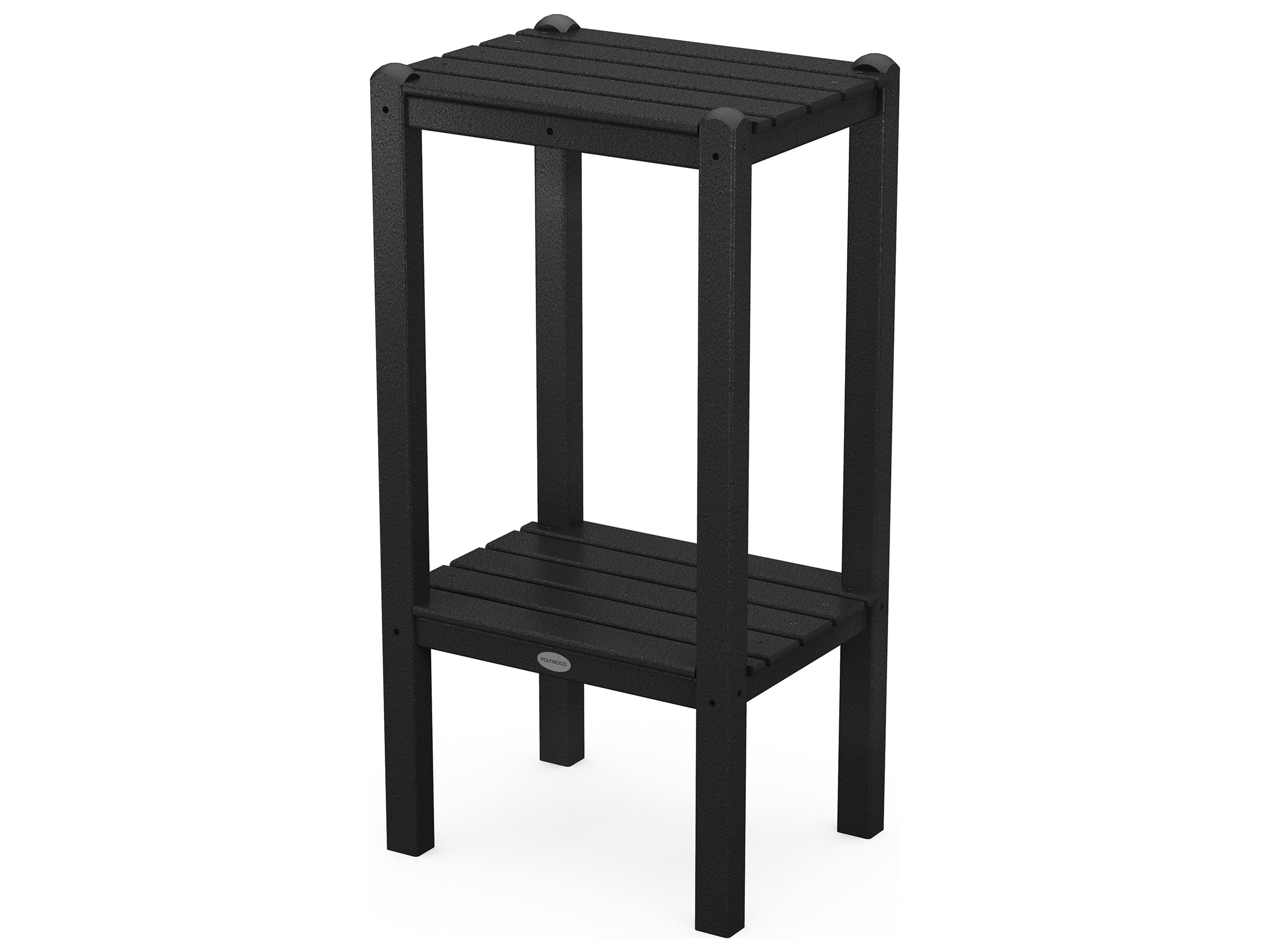 POLYWOOD® Traditional Recycled Plastic Rectangular Tall Outdoor Patio End Table