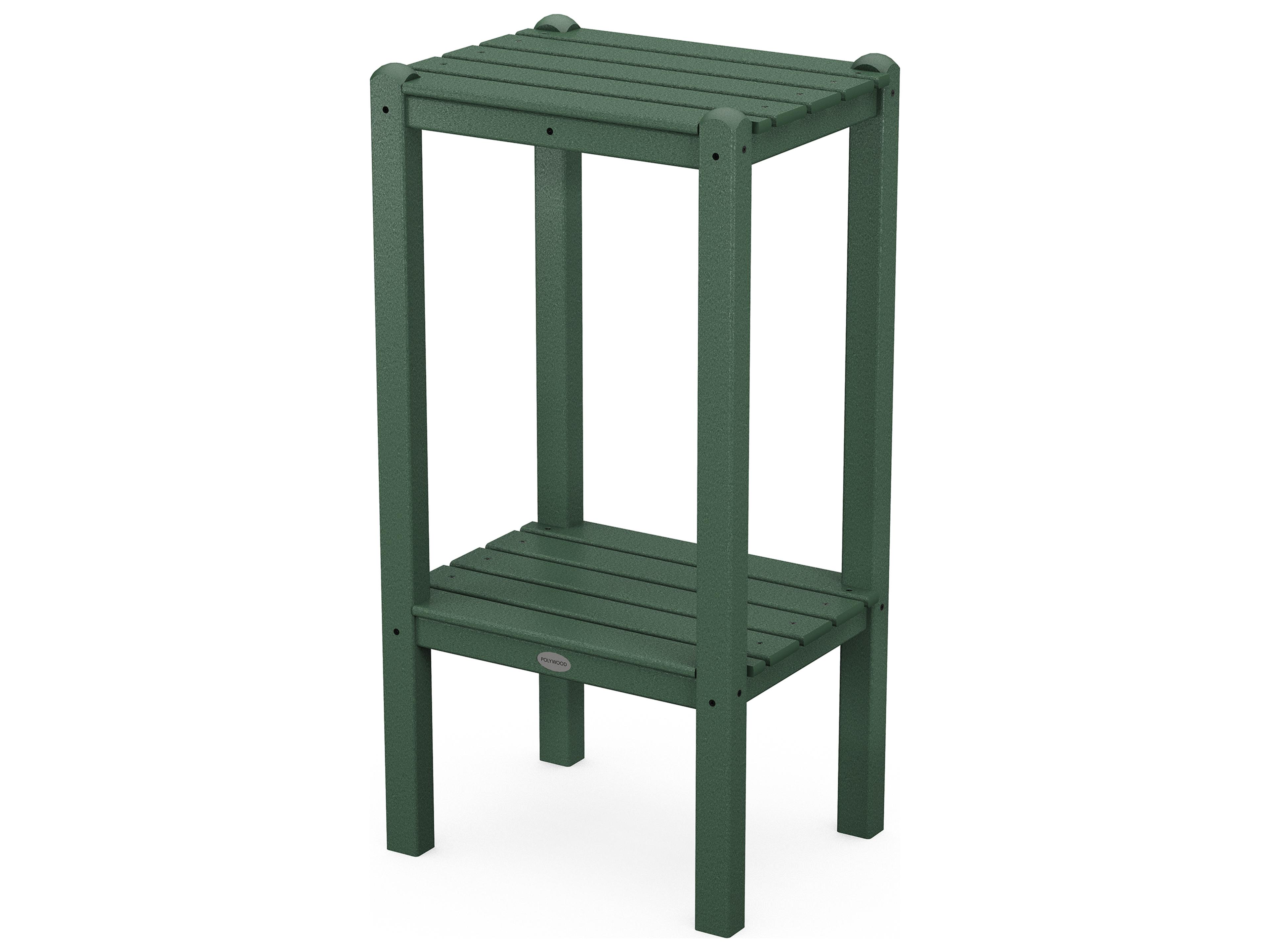 POLYWOOD® Traditional Recycled Plastic Rectangular Tall Outdoor Patio End Table