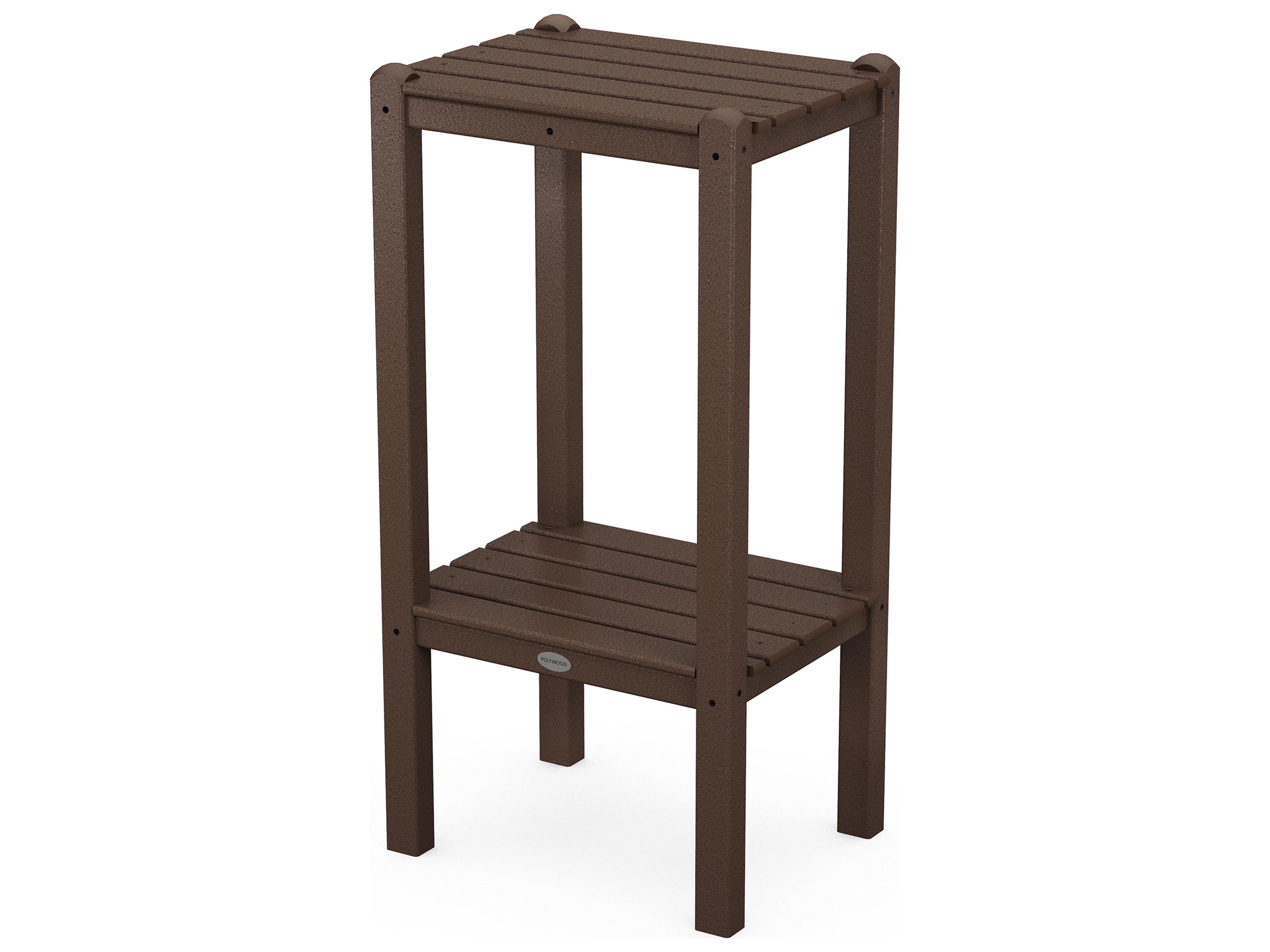 POLYWOOD® Traditional Recycled Plastic Rectangular Tall Outdoor Patio End Table