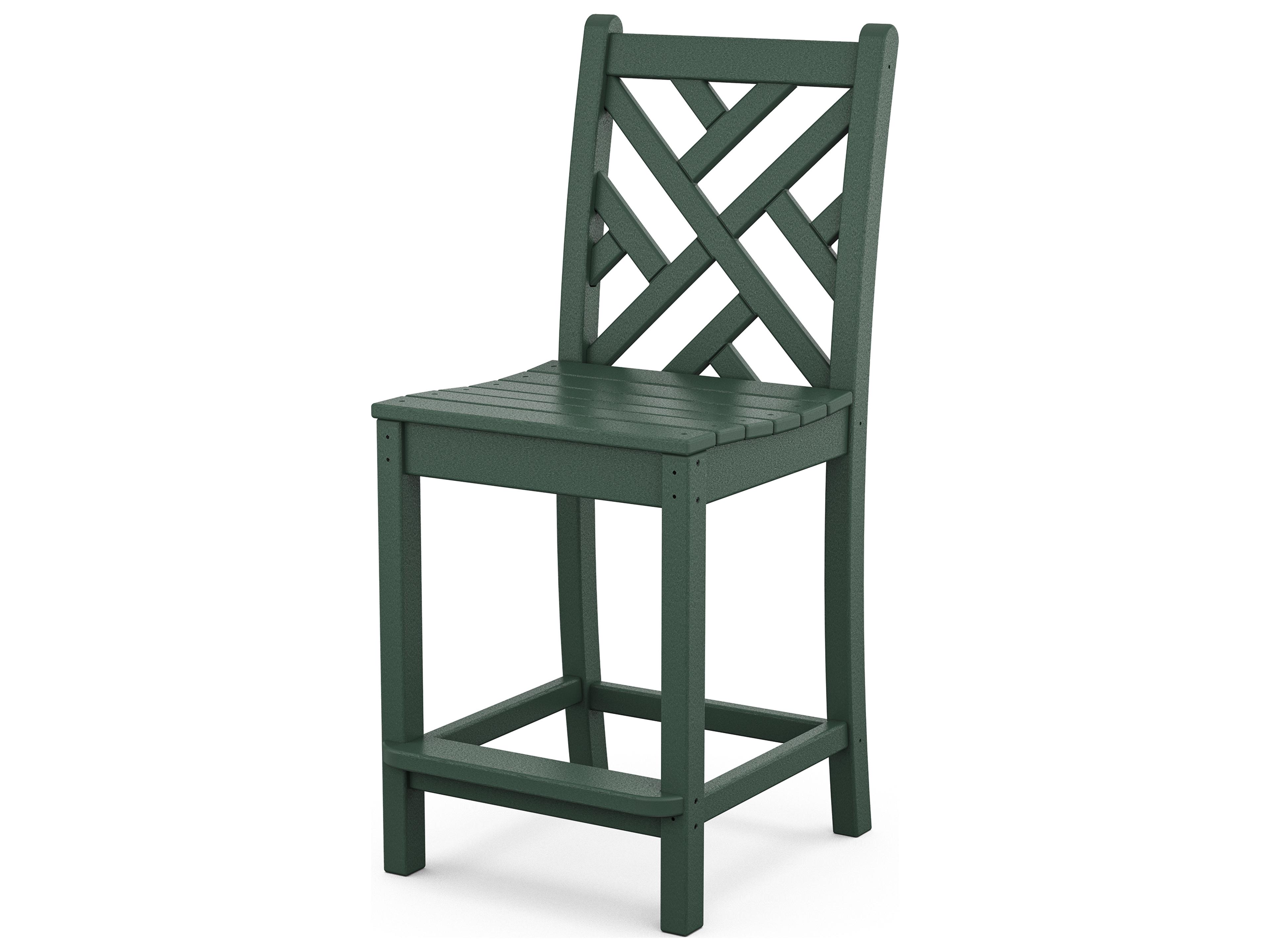 POLYWOOD® Chippendale Recycled Plastic Side Patio Counter Stool