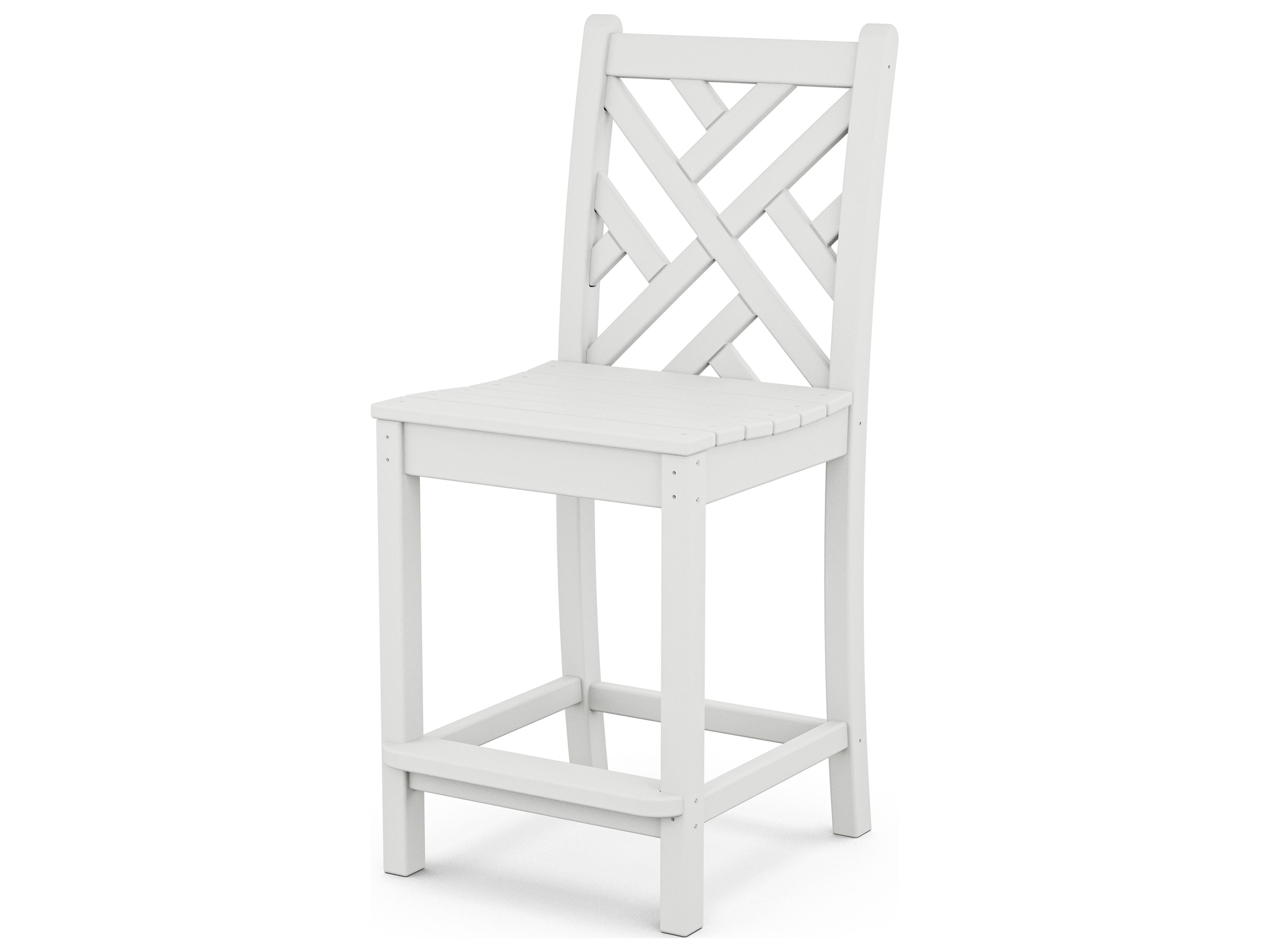 POLYWOOD® Chippendale Recycled Plastic Side Patio Counter Stool
