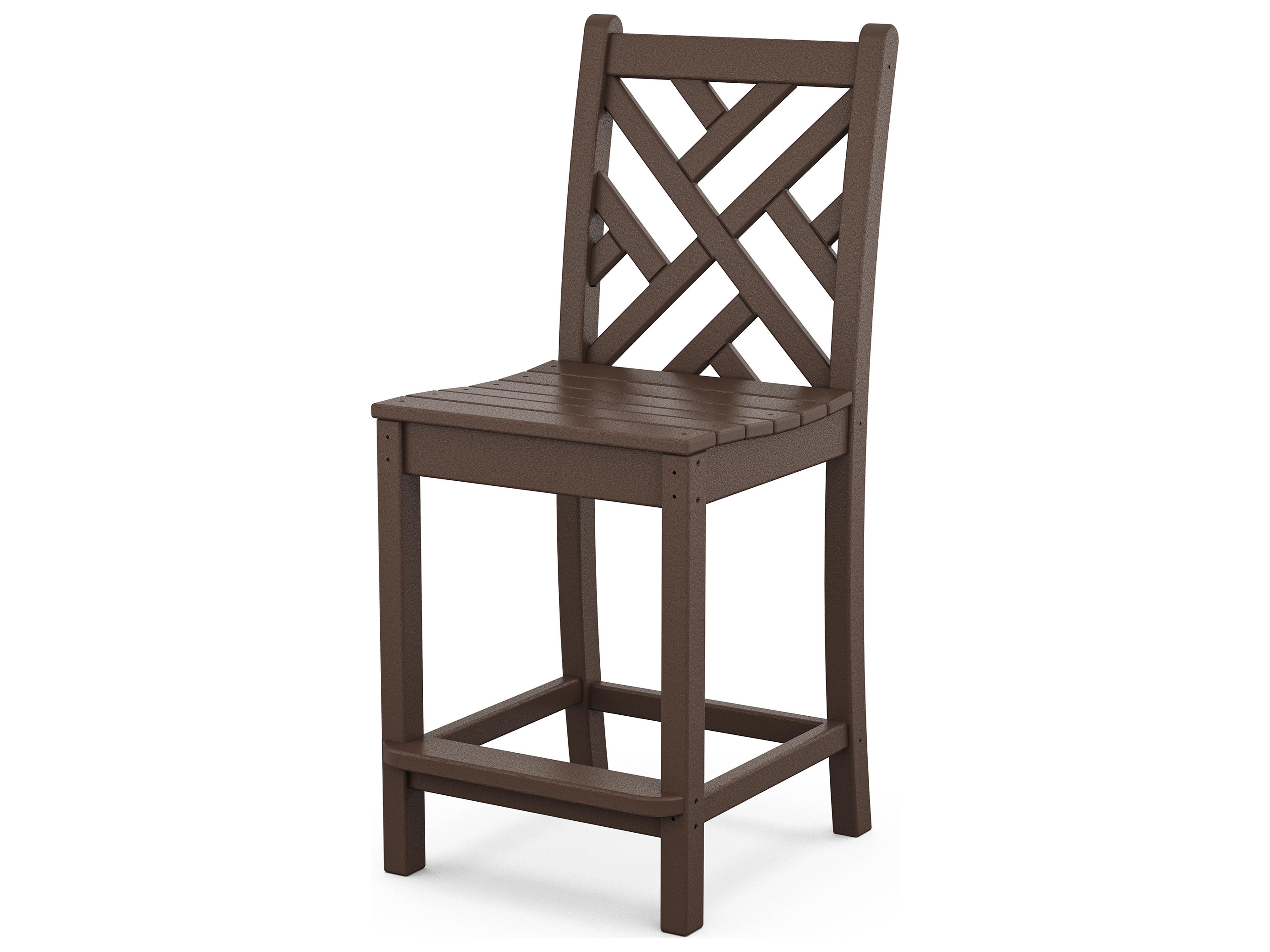 POLYWOOD® Chippendale Recycled Plastic Side Patio Counter Stool