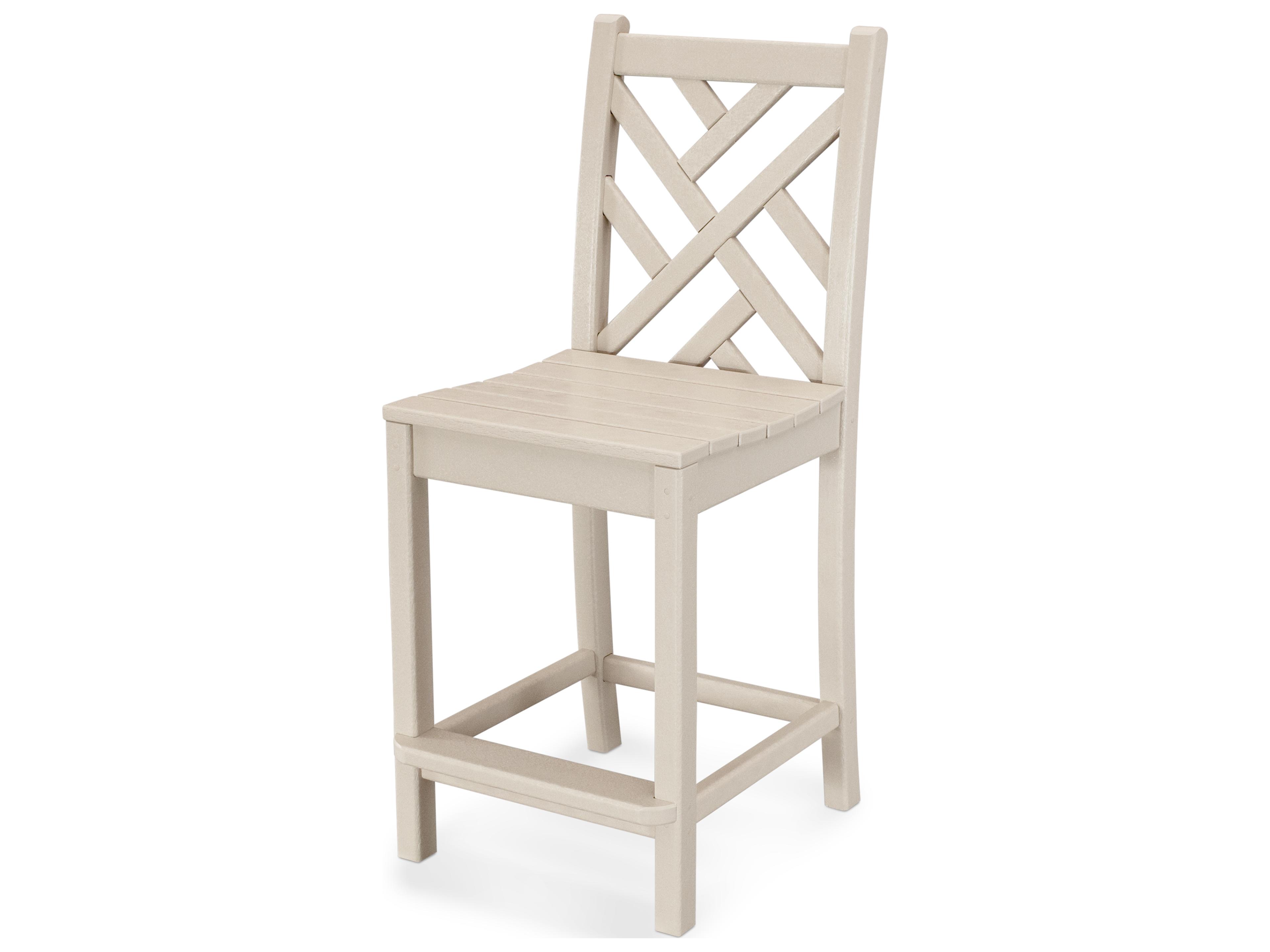 POLYWOOD® Chippendale Recycled Plastic Side Patio Counter Stool