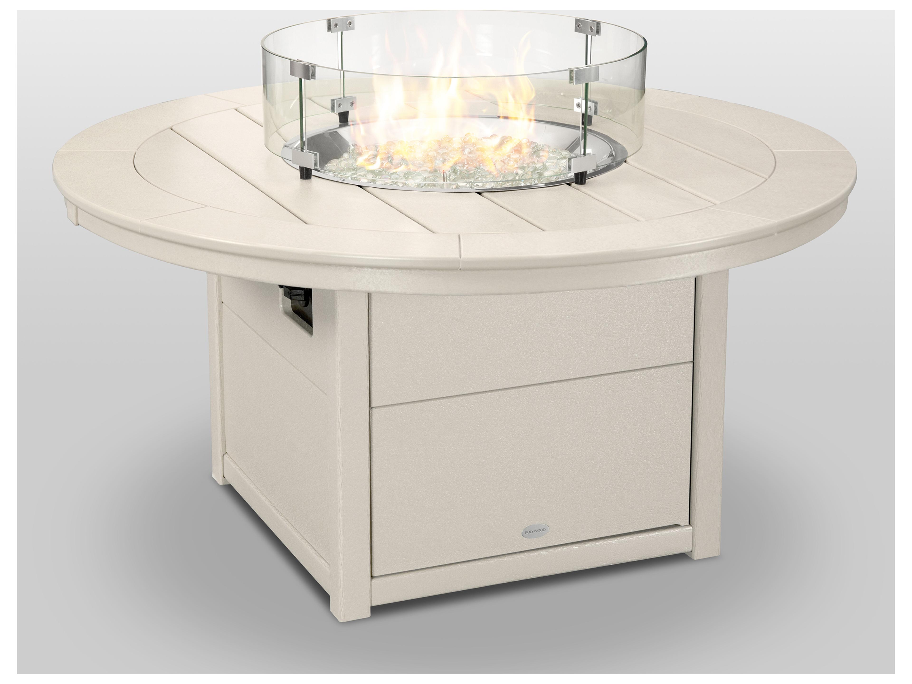 POLYWOOD® Recycled Plastic Round Outdoor Patio Fire Pit Table
