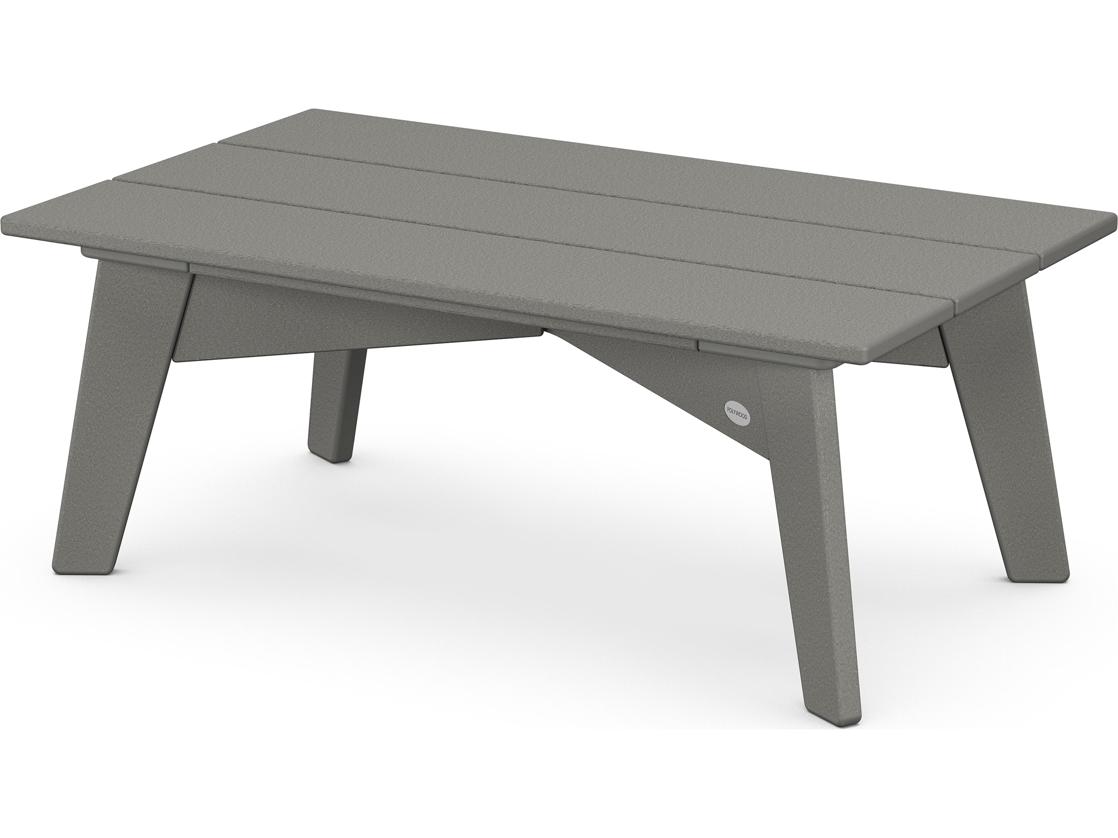 POLYWOOD® Riviera Modern Recycled Plastic Rectangular Patio Coffee Table