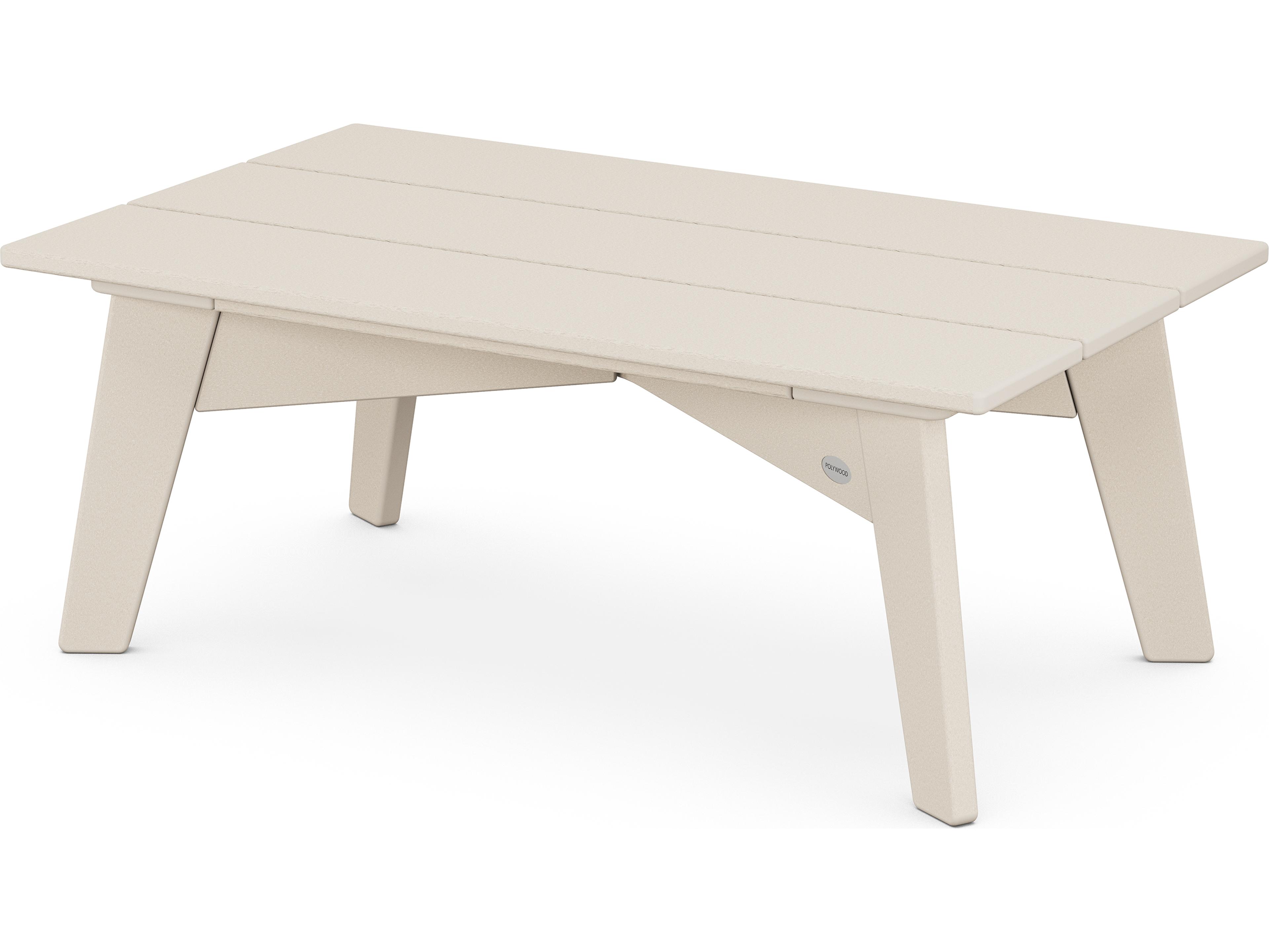 POLYWOOD® Riviera Modern Recycled Plastic Rectangular Patio Coffee Table
