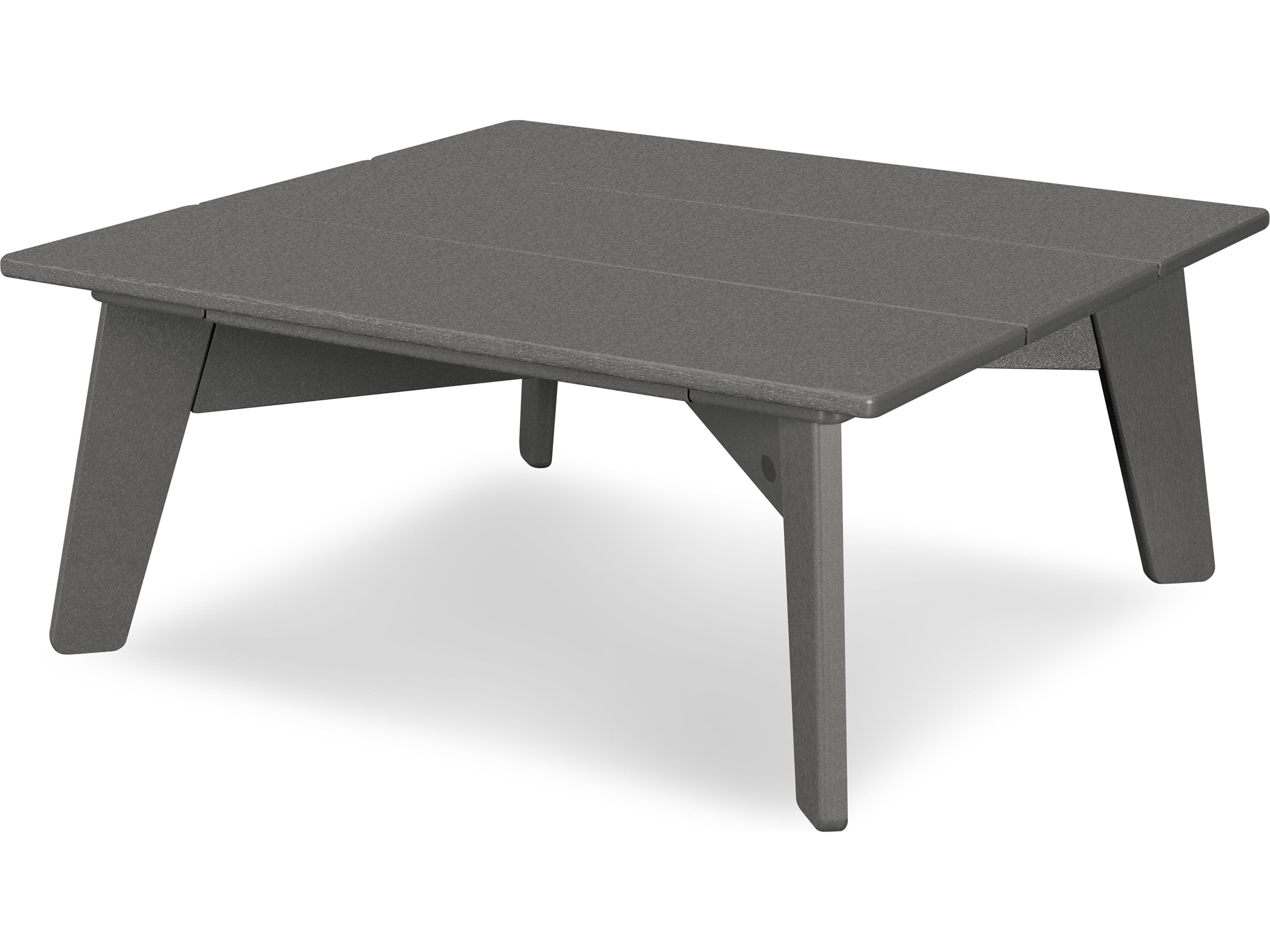 POLYWOOD® Riviera Modern Recycled Plastic Square Outdoor Patio Conversation Table