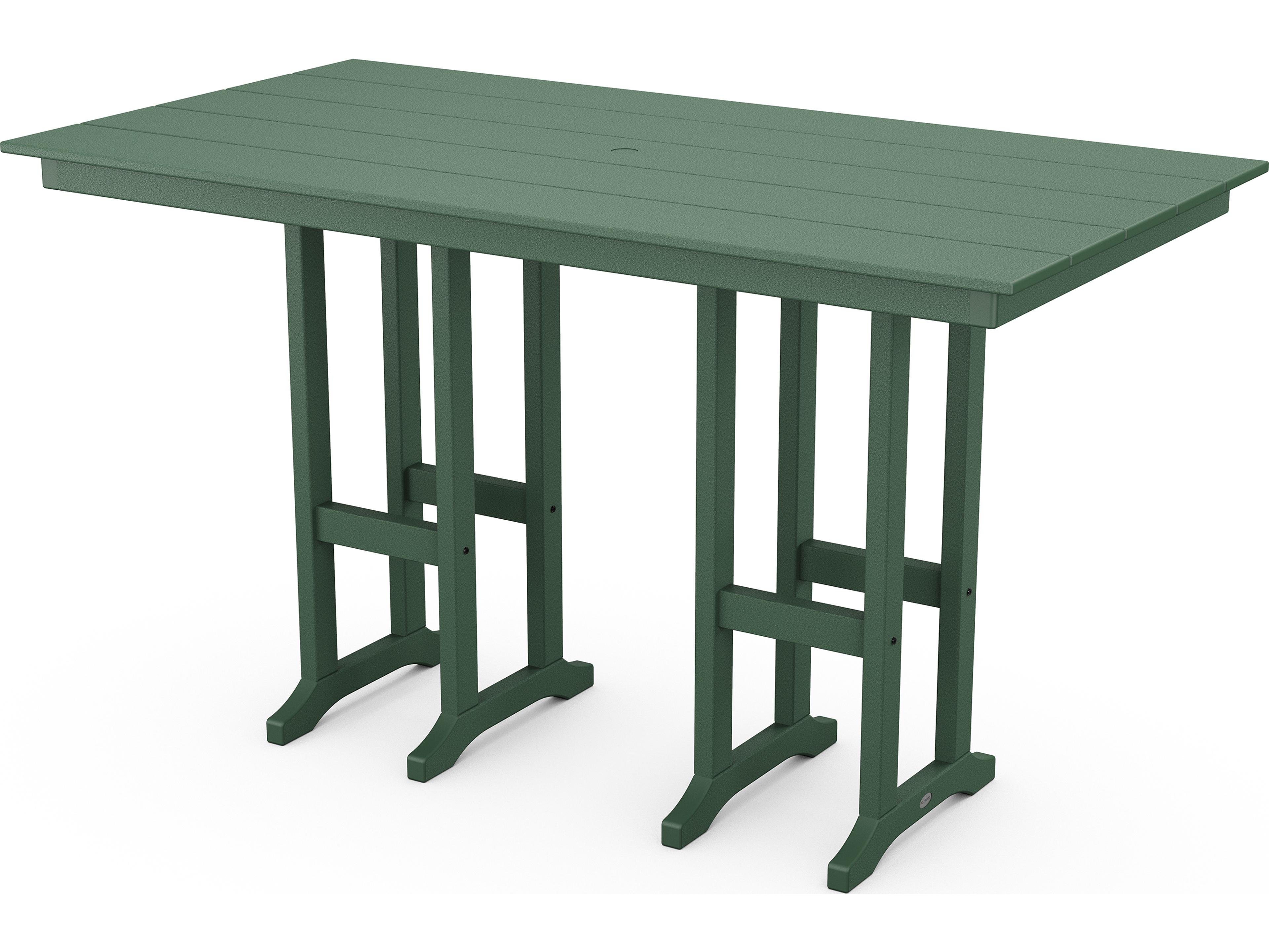 POLYWOOD® Farmhouse Recycled Plastic Rectangular Outdoor Bar Table