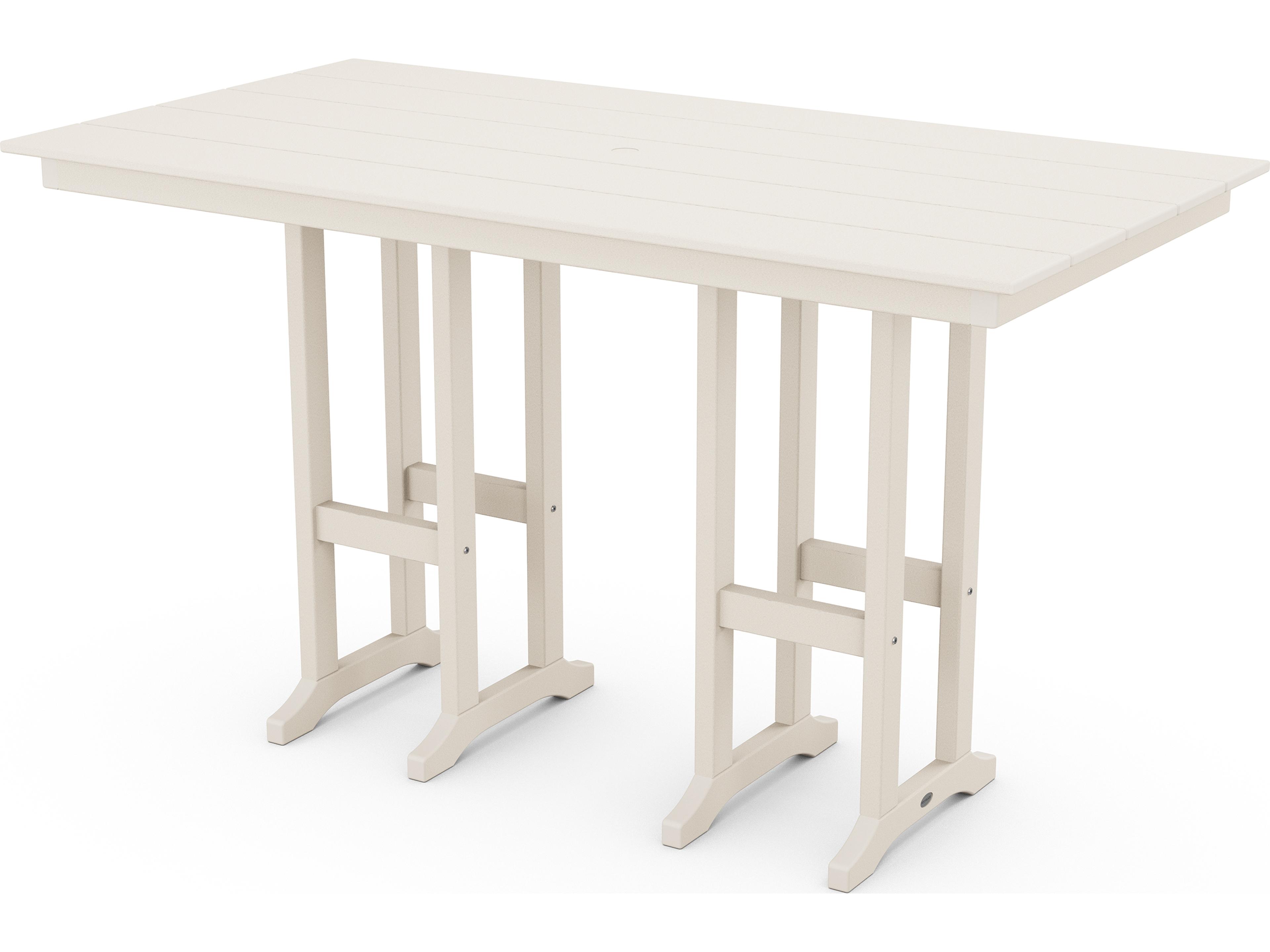 POLYWOOD® Farmhouse Recycled Plastic Rectangular Outdoor Bar Table