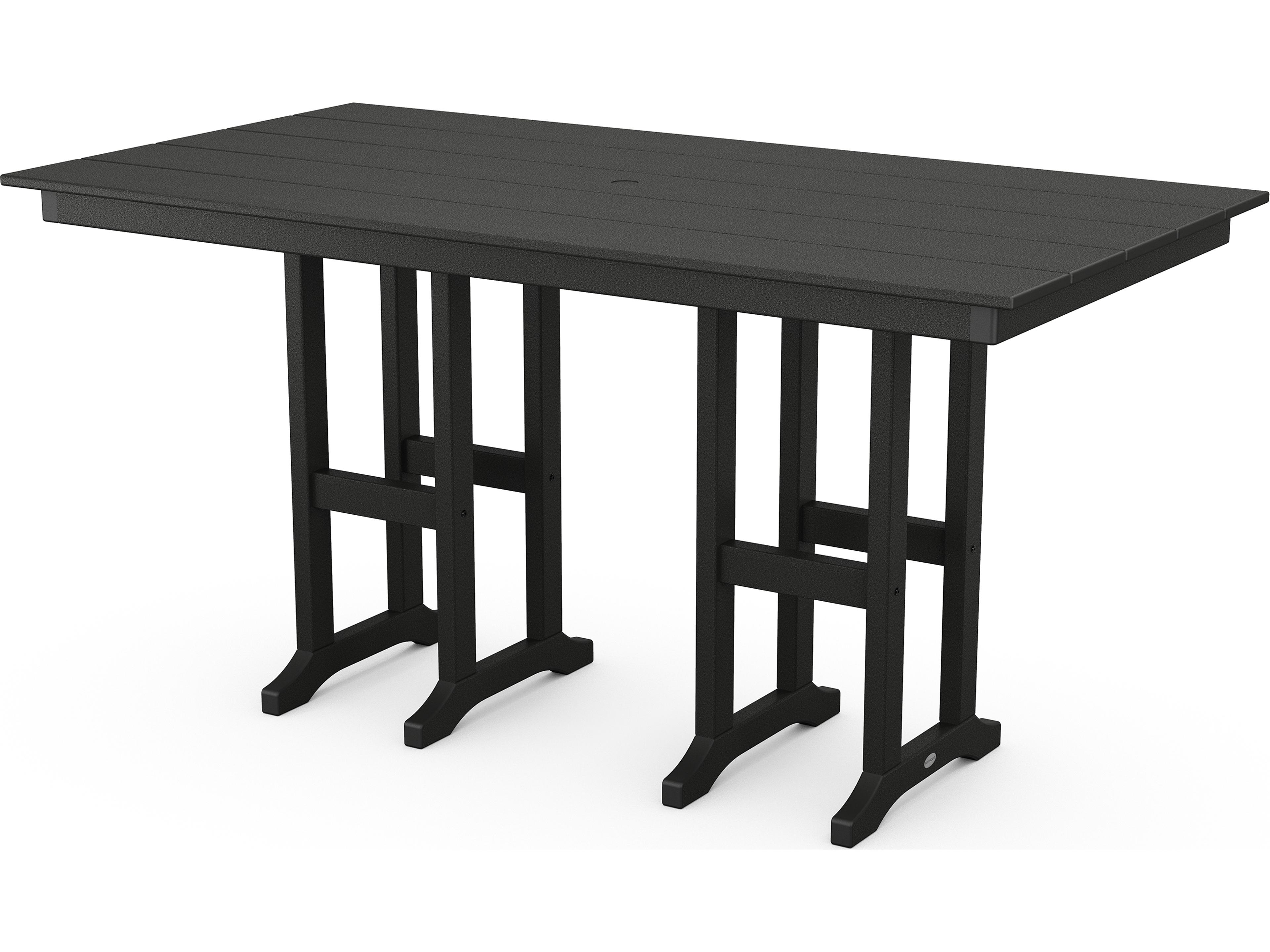 Farmhouse Recycled Plastic Rectangular Patio Counter Table