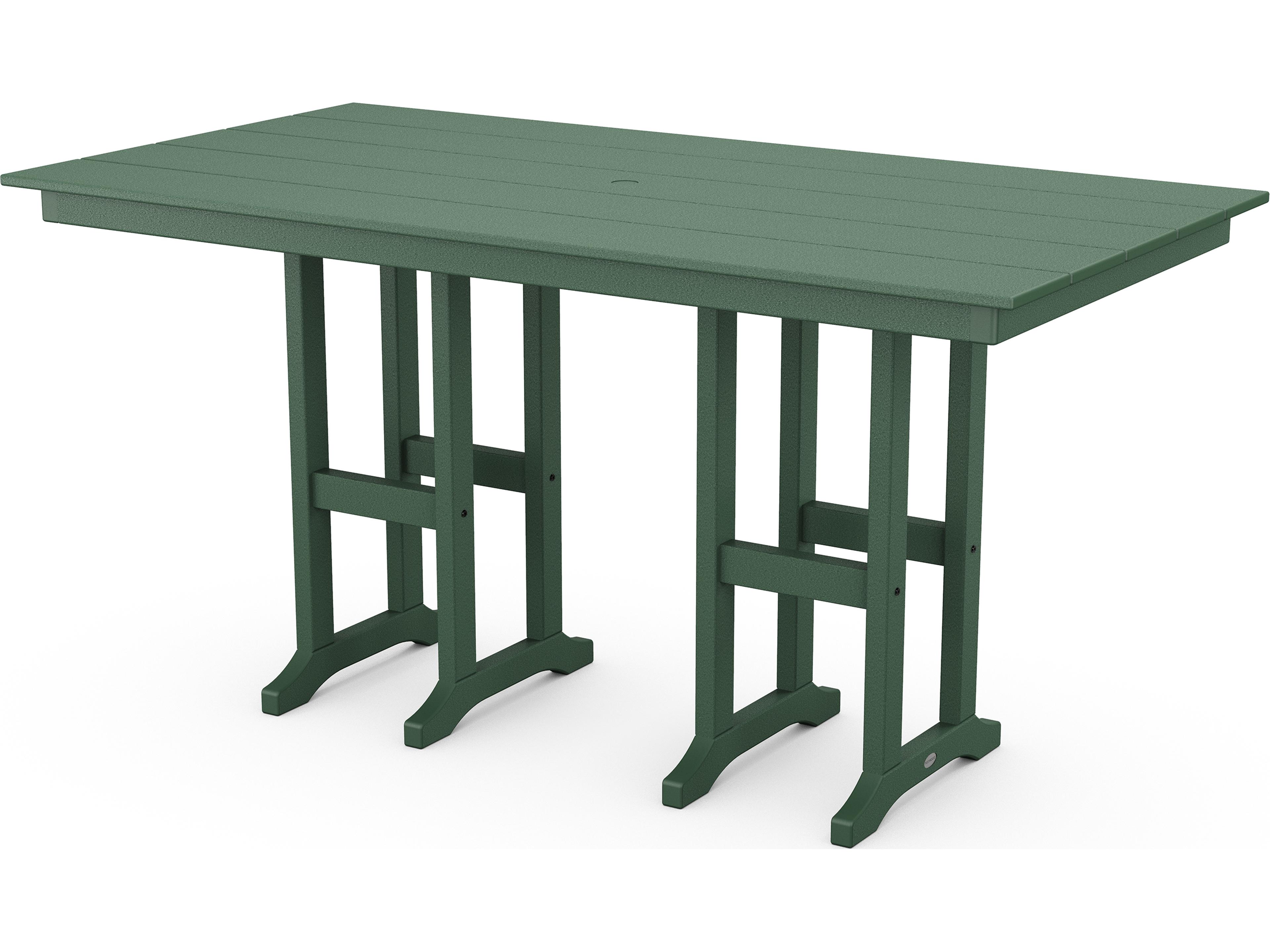 POLYWOOD® Farmhouse Recycled Plastic Rectangular Patio Counter Table