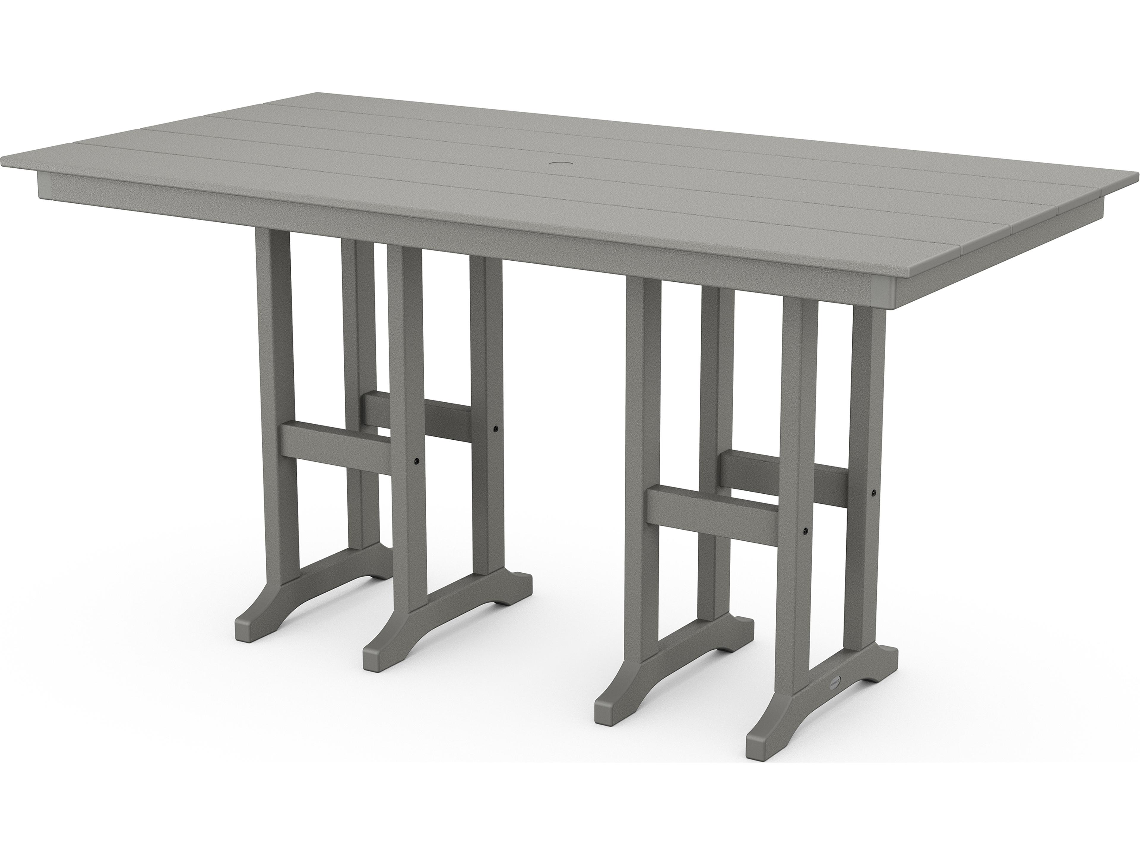 POLYWOOD® Farmhouse Recycled Plastic Rectangular Patio Counter Table