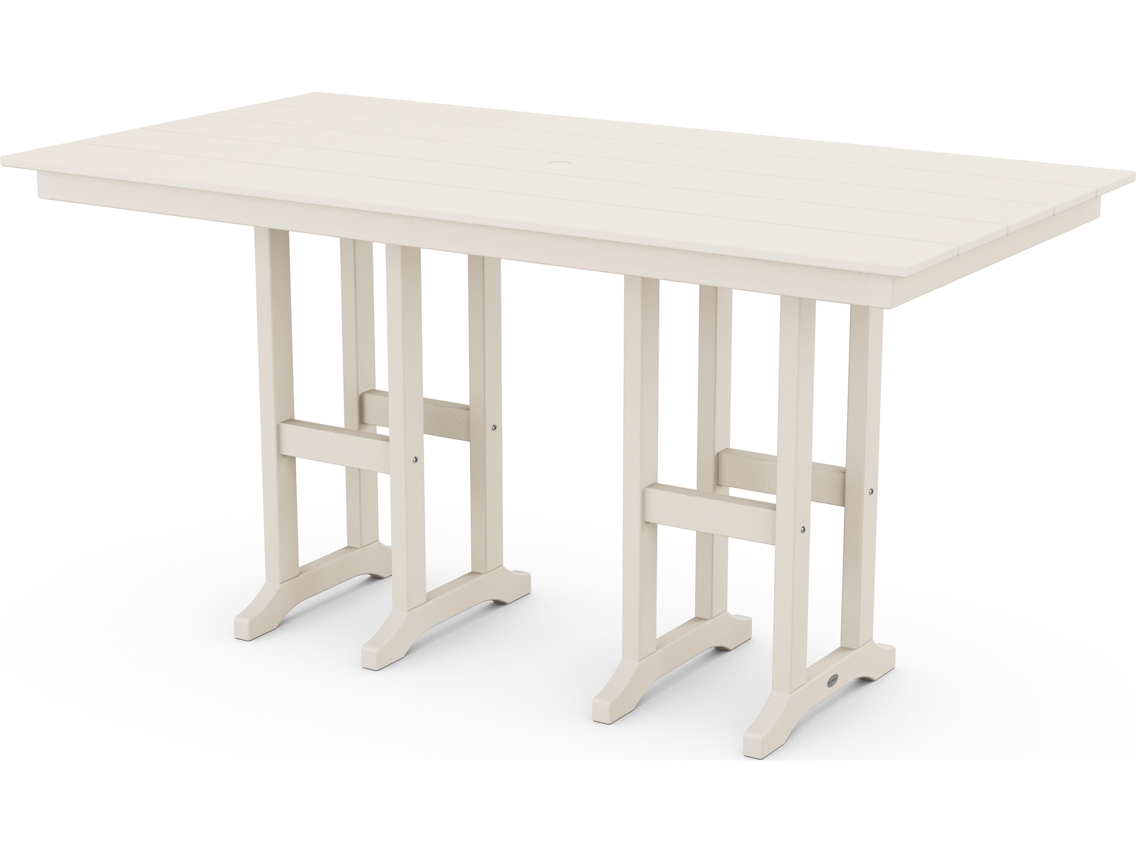 POLYWOOD® Farmhouse Recycled Plastic Rectangular Patio Counter Table