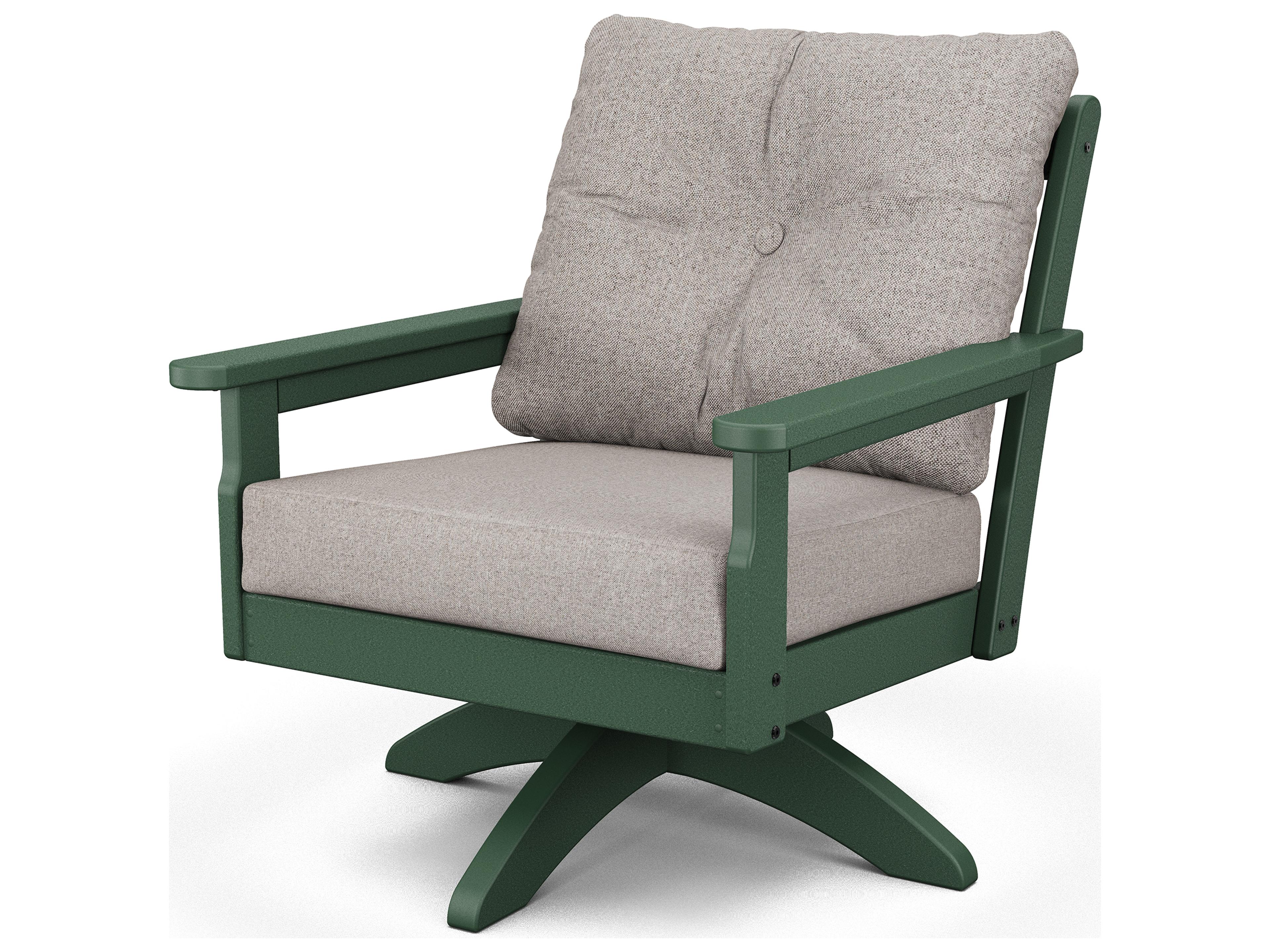 POLYWOOD® Vineyard Deep Seating Recycled Plastic Swivel Outdoor Patio Lounge Chair