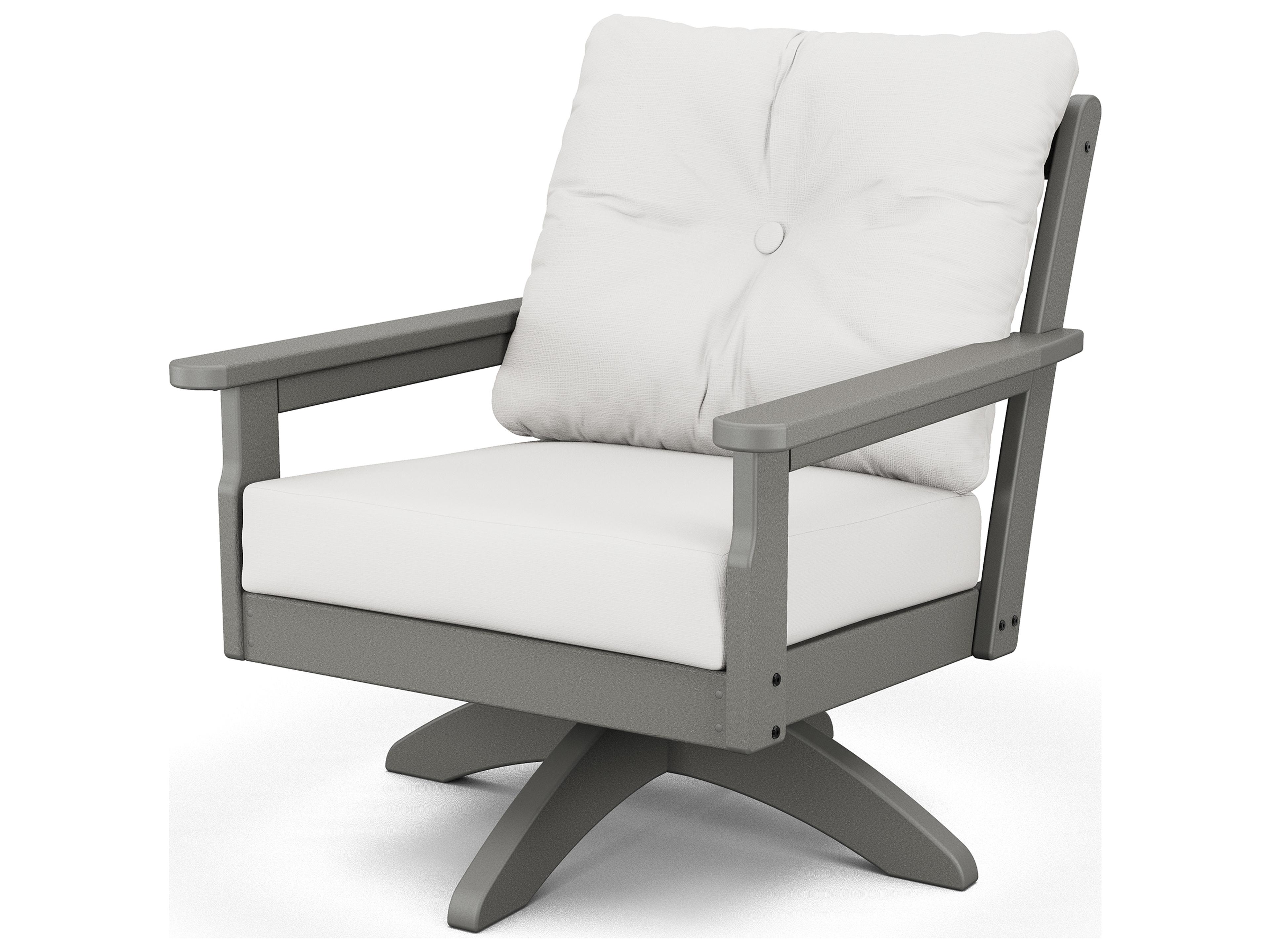 POLYWOOD® Vineyard Deep Seating Recycled Plastic Swivel Outdoor Patio Lounge Chair