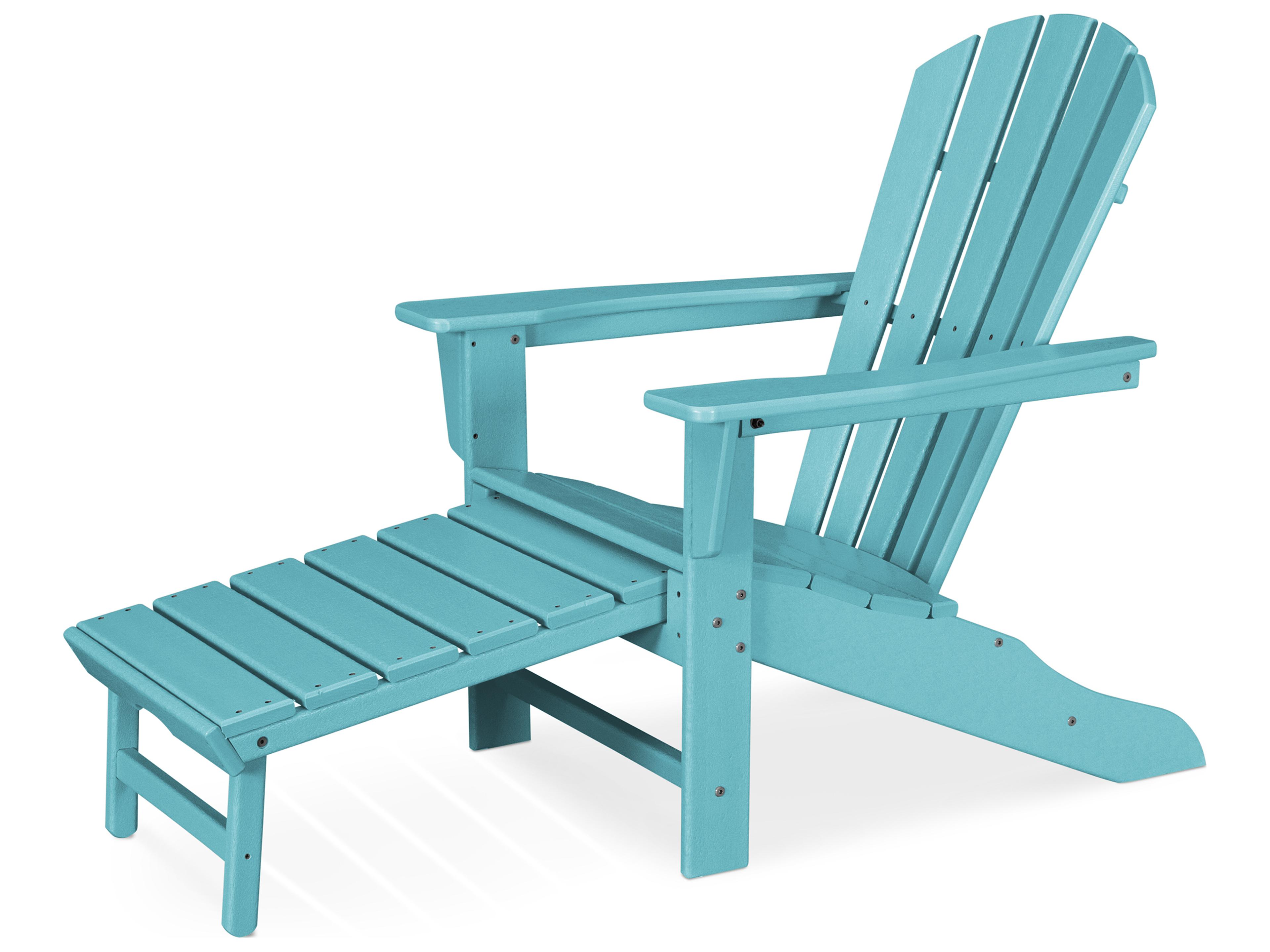 South Beach Recycled Plastic Adirondack Arm Chair with Hideaway Ottoman