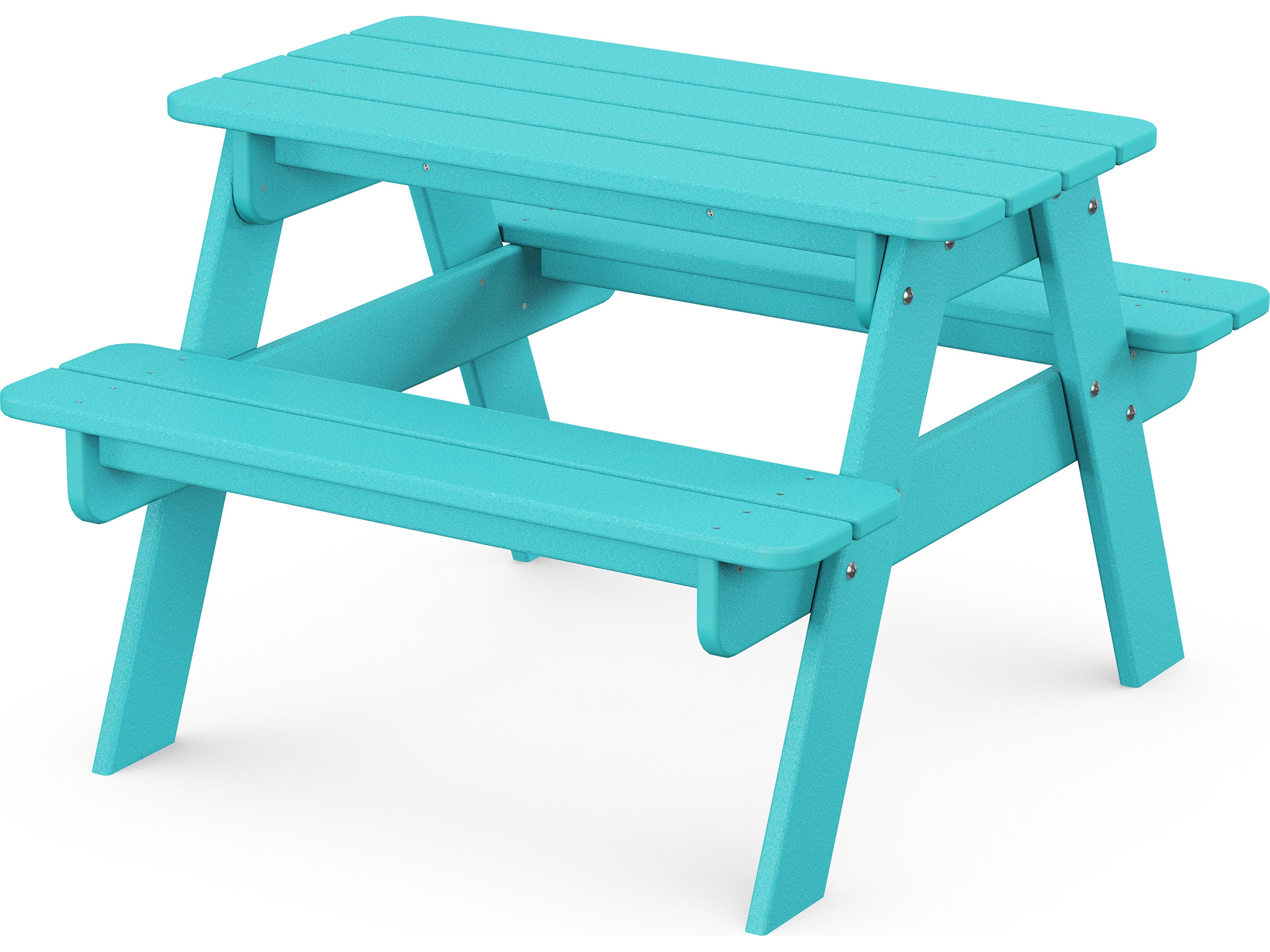 POLYWOOD® Kids Recycled Plastic Rectangular Outdoor Patio Picnic Table