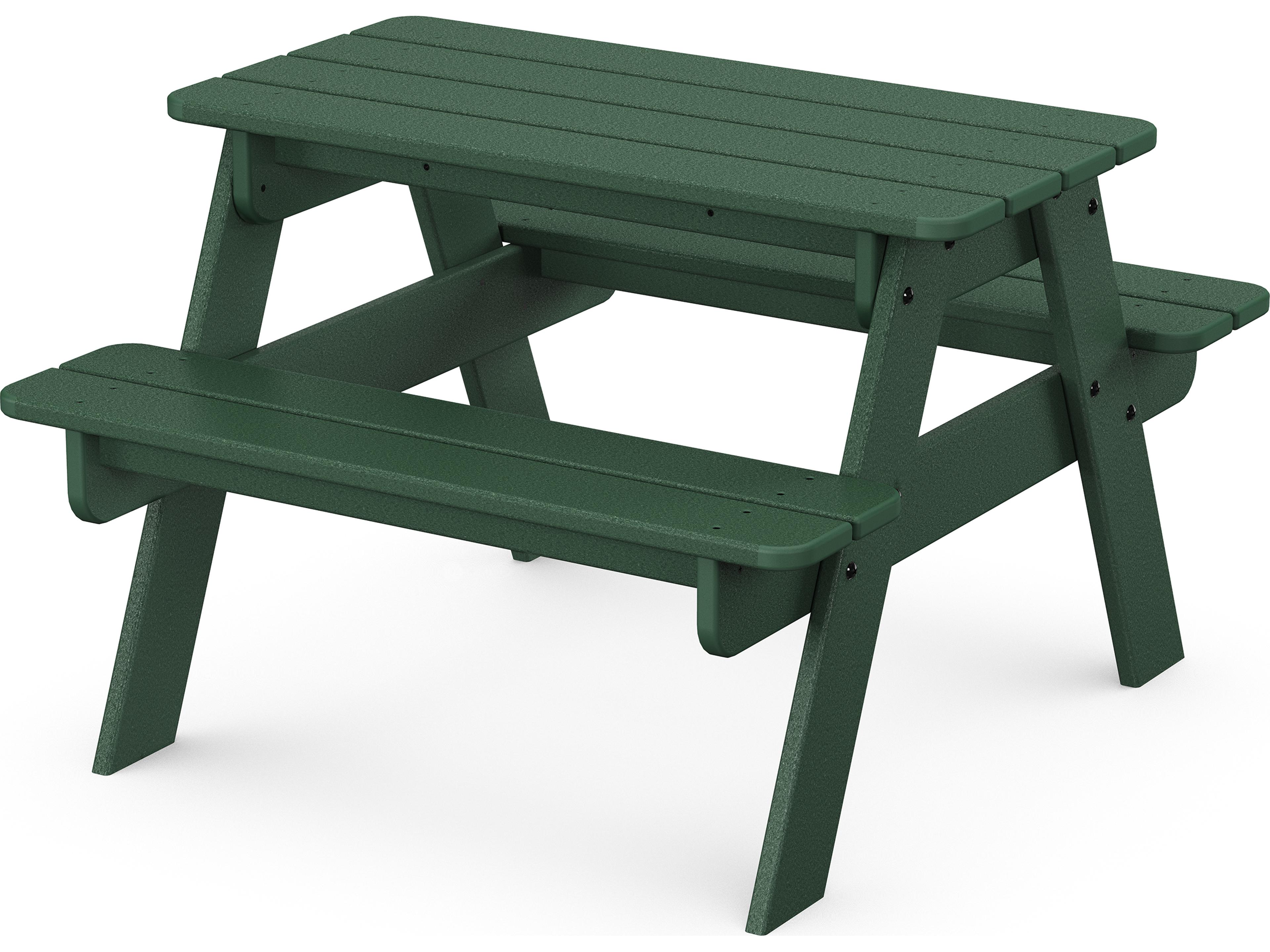 POLYWOOD® Kids Recycled Plastic Rectangular Outdoor Patio Picnic Table