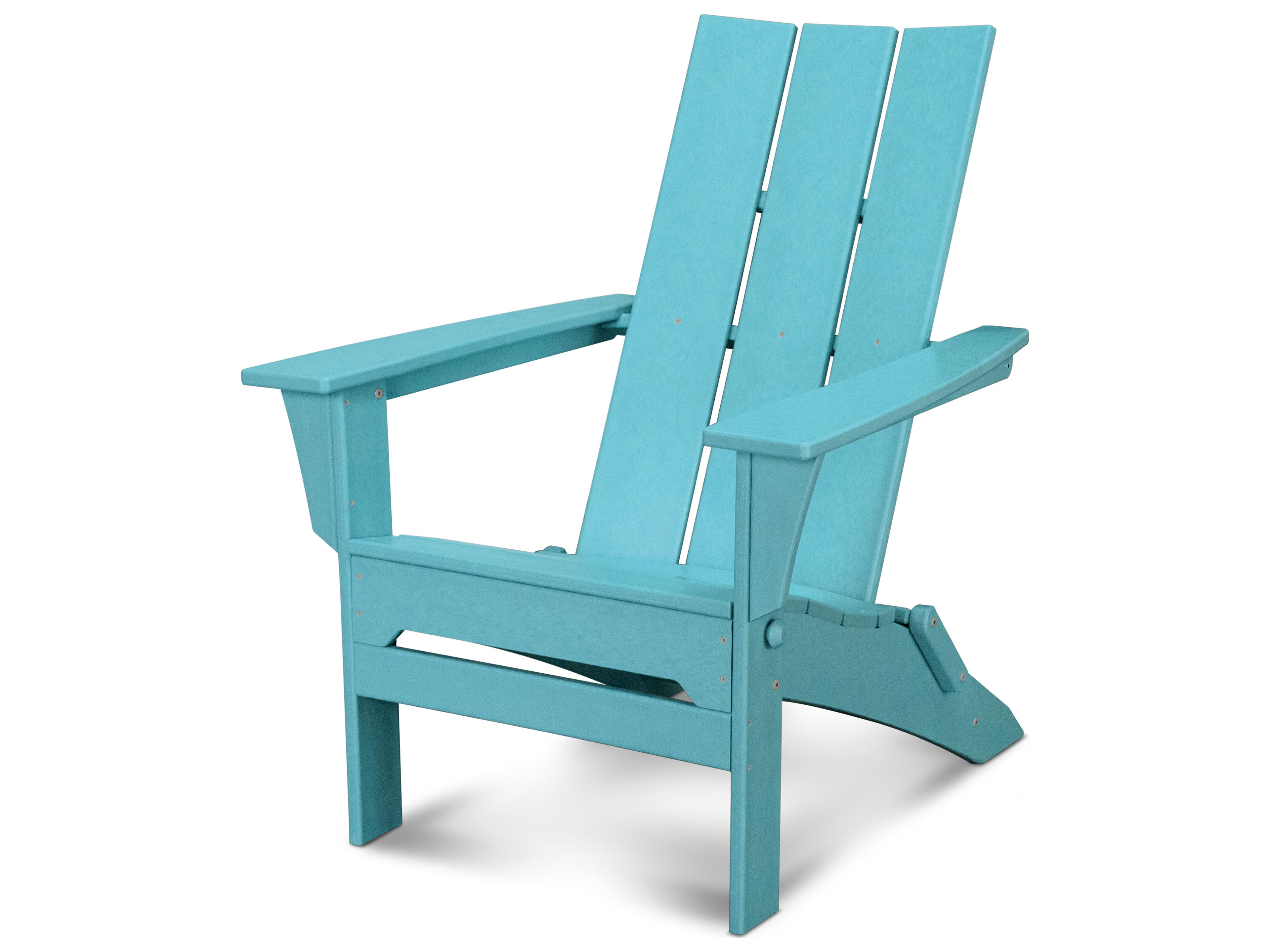 POLYWOOD® Modern Recycled Plastic Folding Patio Adirondack Chair