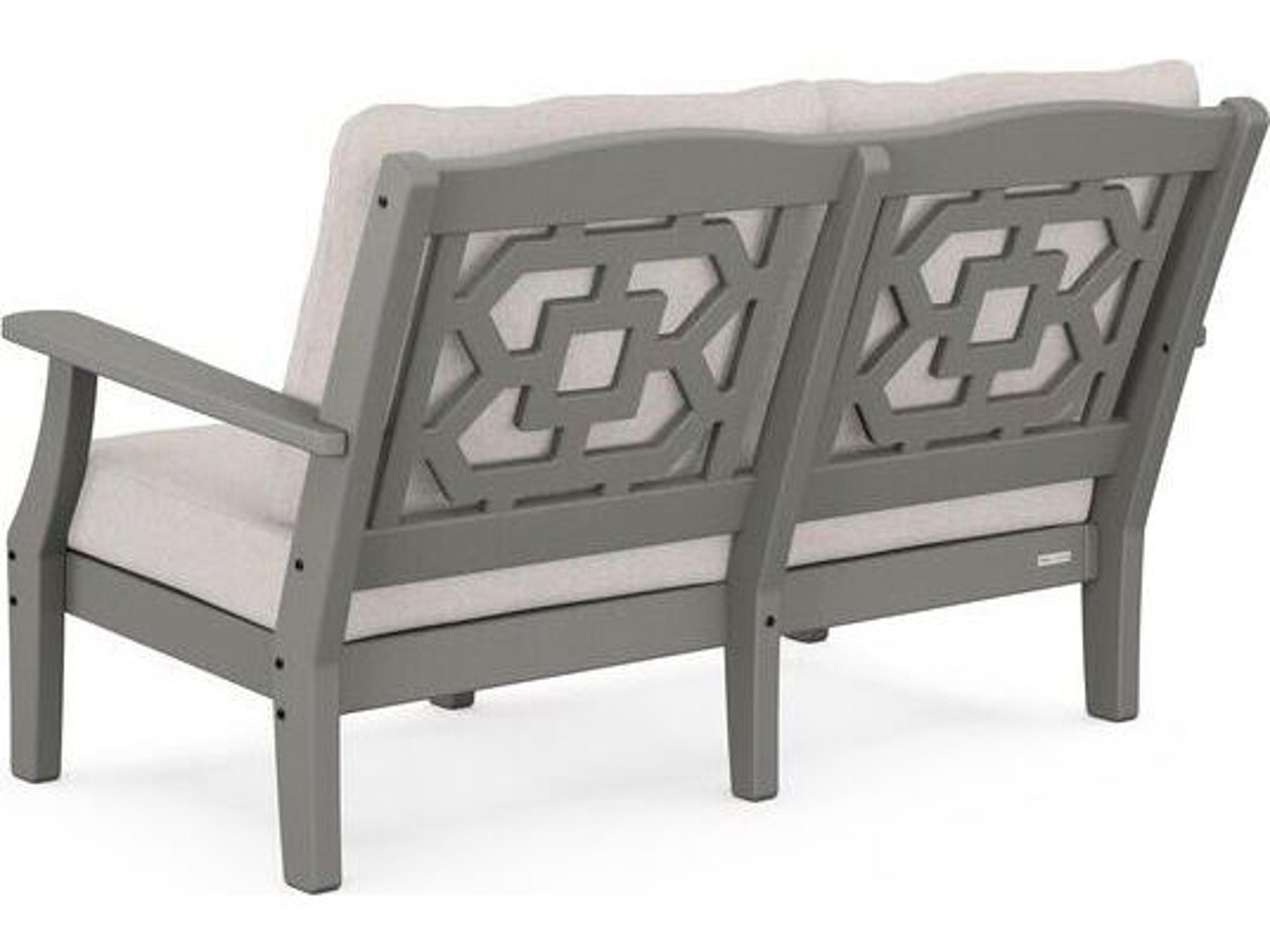 POLYWOOD® Martha Stewart by POLYWOOD® Chinoiserie Deep Seating Outdoor Patio Loveseat