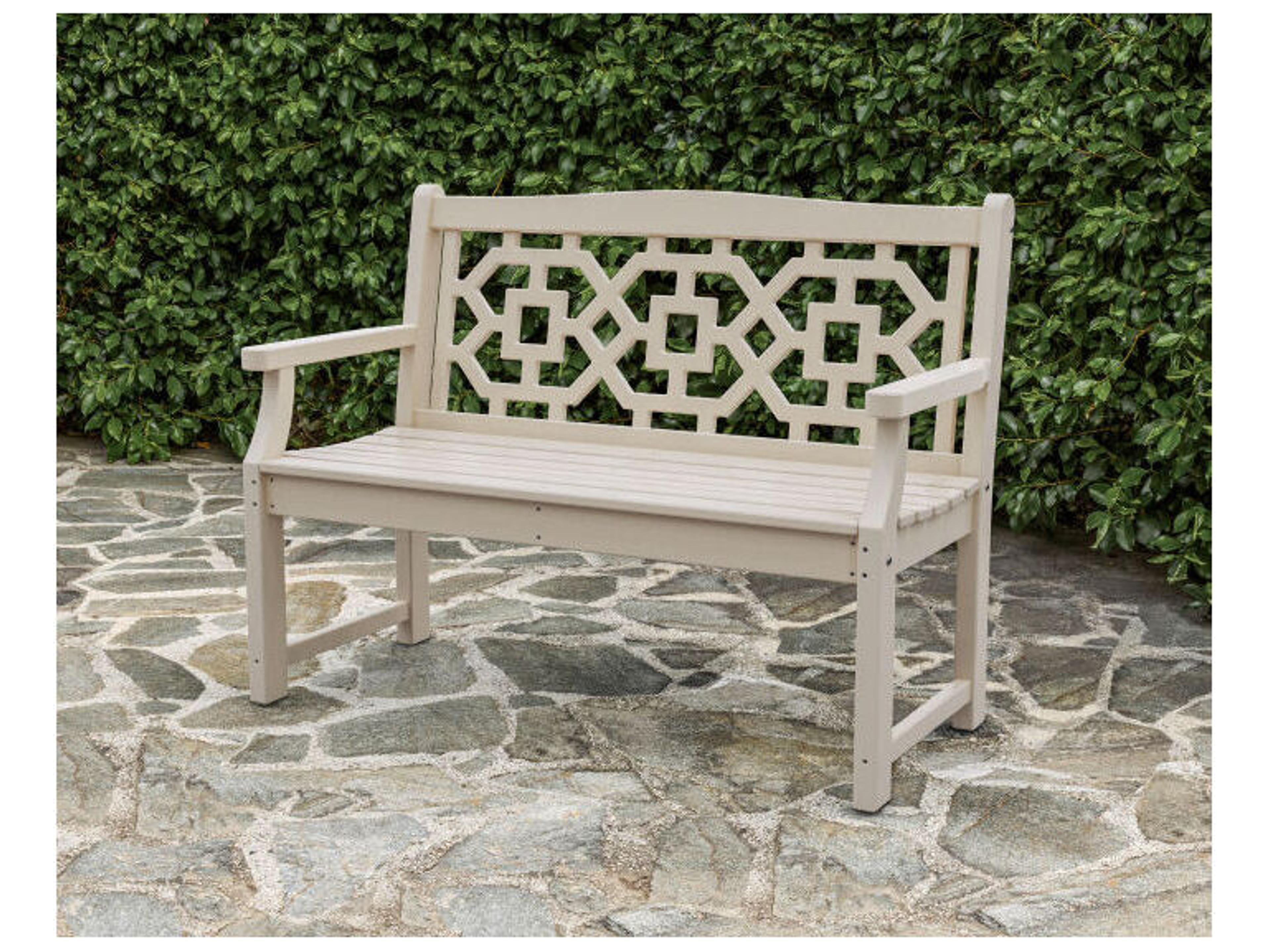 POLYWOOD® Martha Stewart by POLYWOOD® Chinoiserie 48” Garden Patio Bench